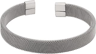 HAQUIL Silver Plated Stainless Steel Fashion Mesh Cuff Bracelet Jewelry Gift for Men and Women