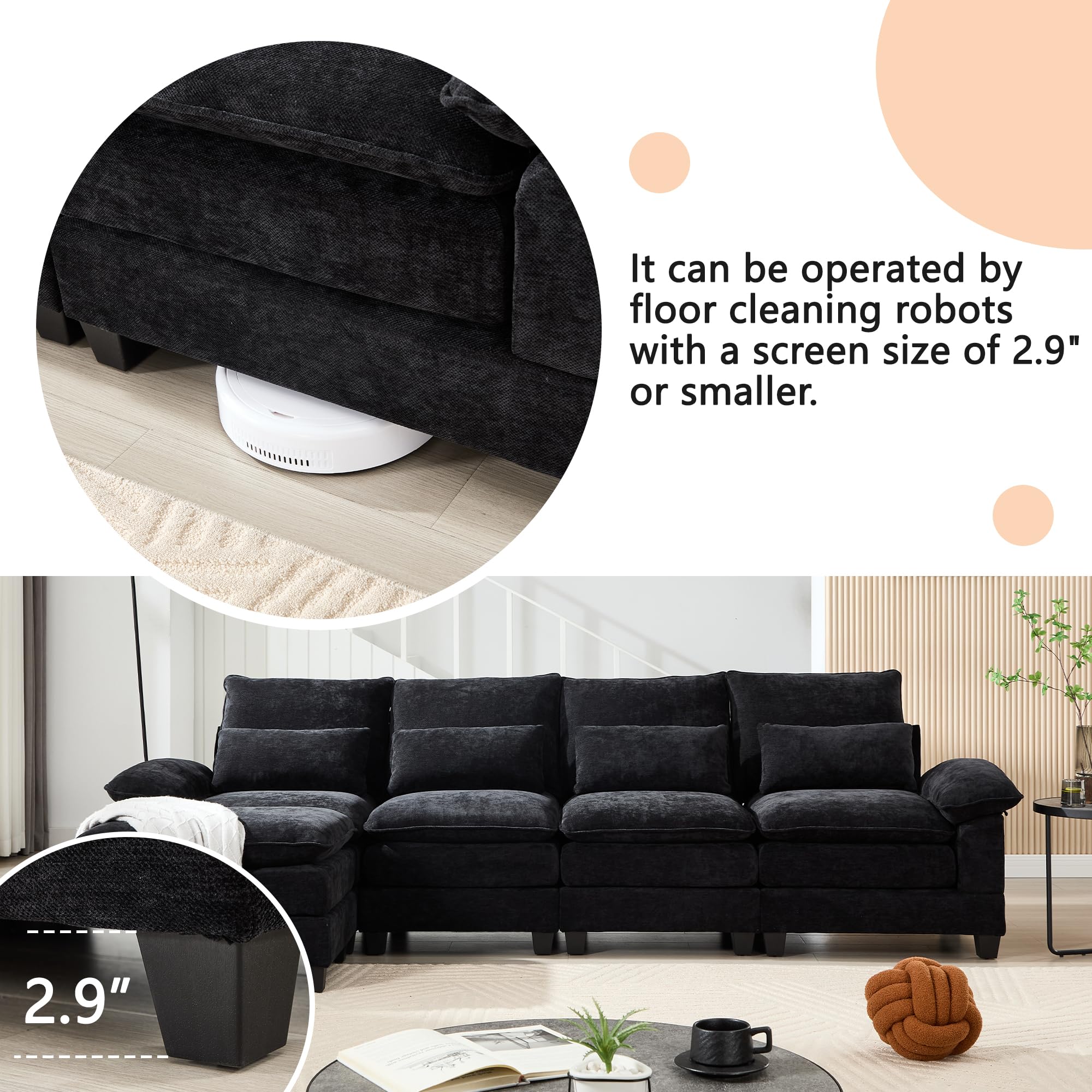 ビー Amazon.com: ZX Design L Shaped Modular Sectional Sofa Cloud