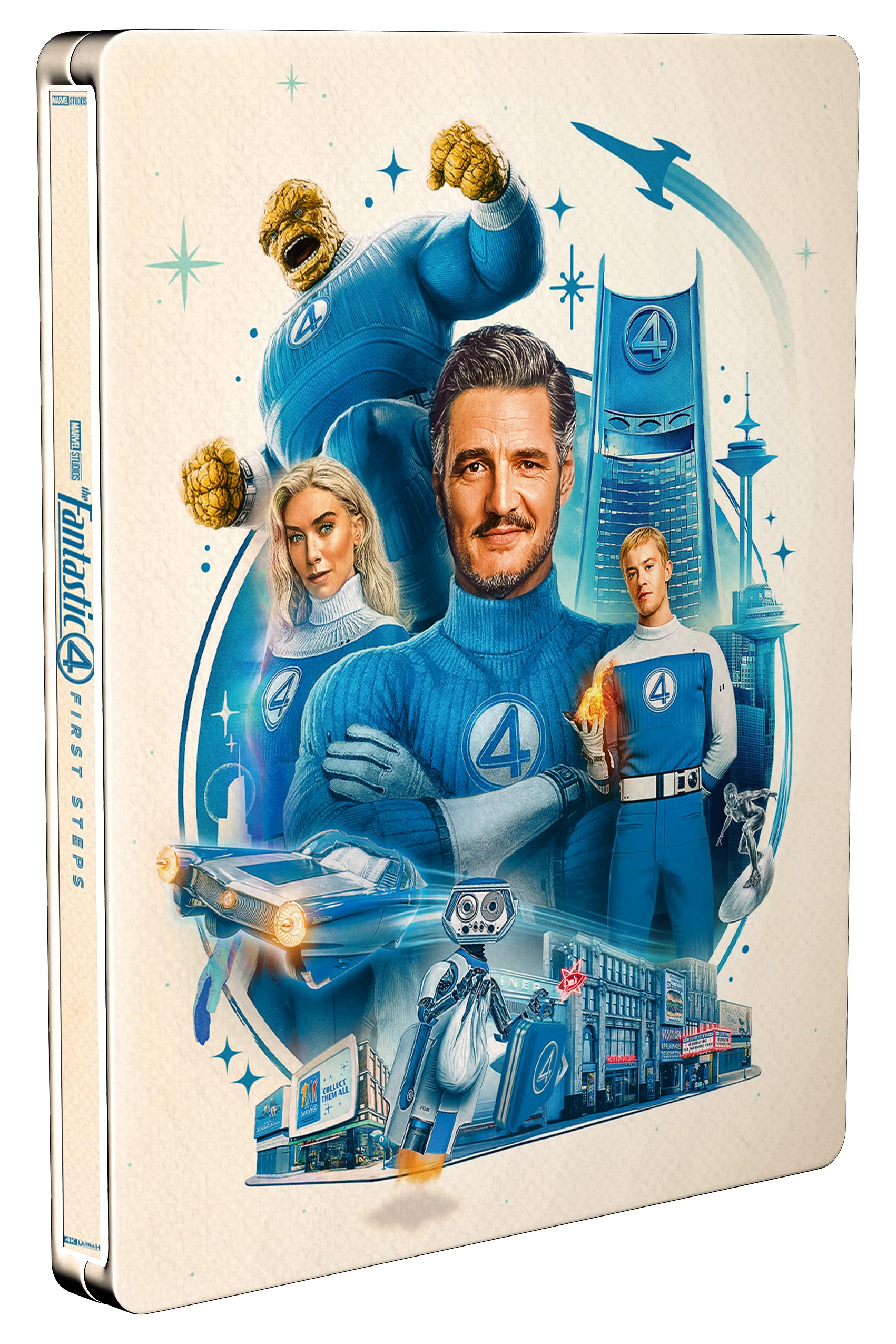 Marvel Studios' The Fantastic Four: First Steps 4K Ultra HD/BD SteelBook (with 5 x Collectible Character Artcards) [Region Free]