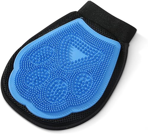 Miniatura 3 de Wags & Wiggles Guante de aseo para perros de doble cara con pata de goma, guante de aseo 2 en 1, divertida herramienta de aseo para perros, para