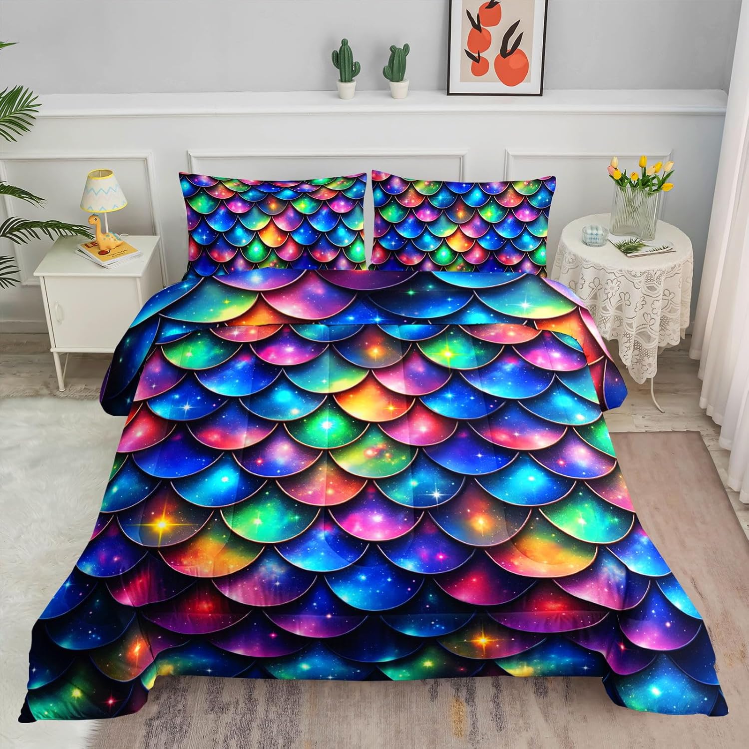 Kids Comforter Set Football Theme Printed Pattern Bedding Set with 1 Comforter and 2 Pillowcases for Girls Boys Bedroom All Season(B-Football Theme04 Queen)