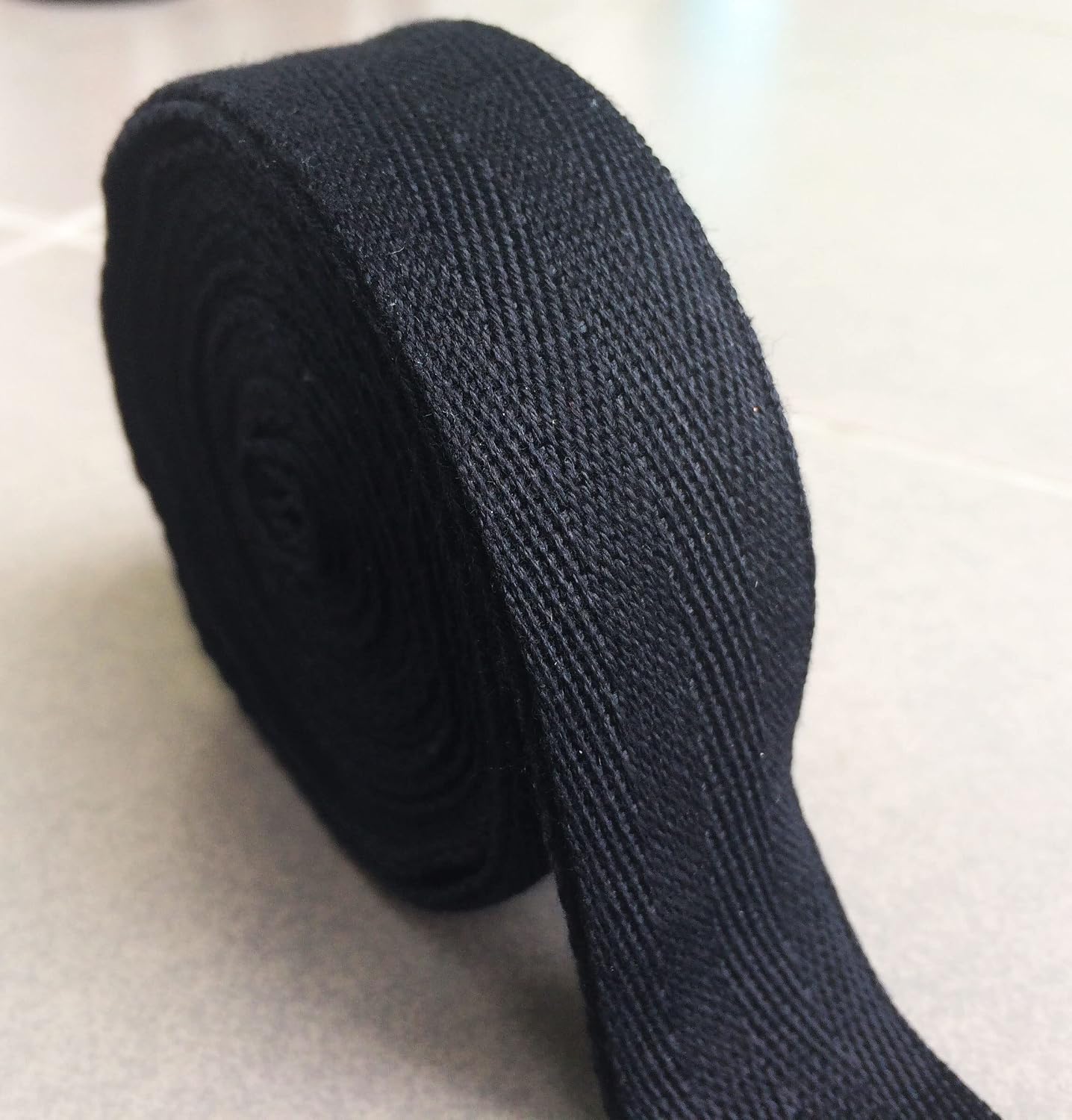 Twill Tape Cotton Herringbone Webbing Strapping 5yards Bias Tape, Ribbon, Binding Ideal Strap Sewing, Book Binding, Cloth - Fabric Ribbon Seam Binding Gift Wrapping Home Decoration (1inch, Black)