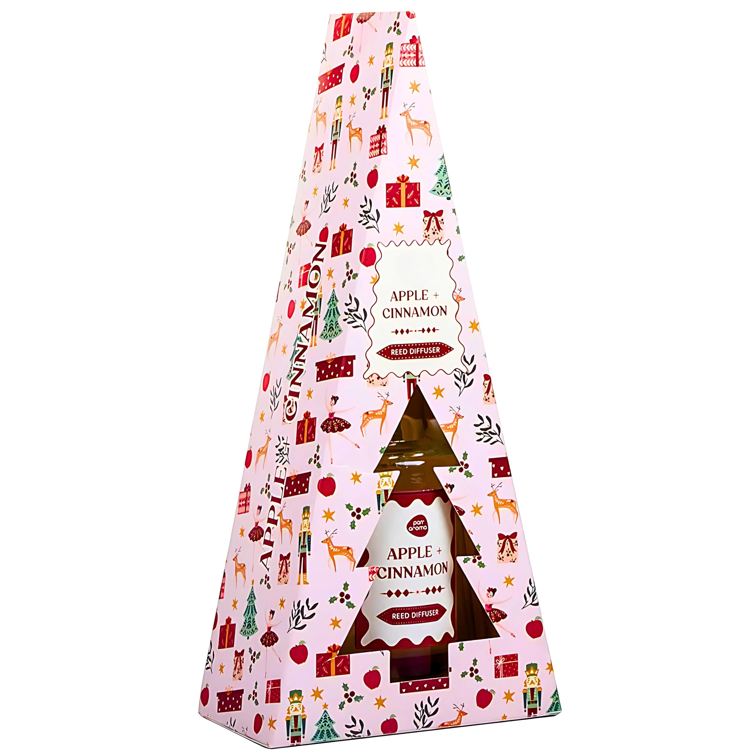SGM Christmas Reed Diffuser 100ml - Apple & Cinnamon Scent | Cozy Winter Holiday Fragrance for Home | Long-Lasting Aroma for Living Room, Bedroom, Festive Ambiance - PAN0702