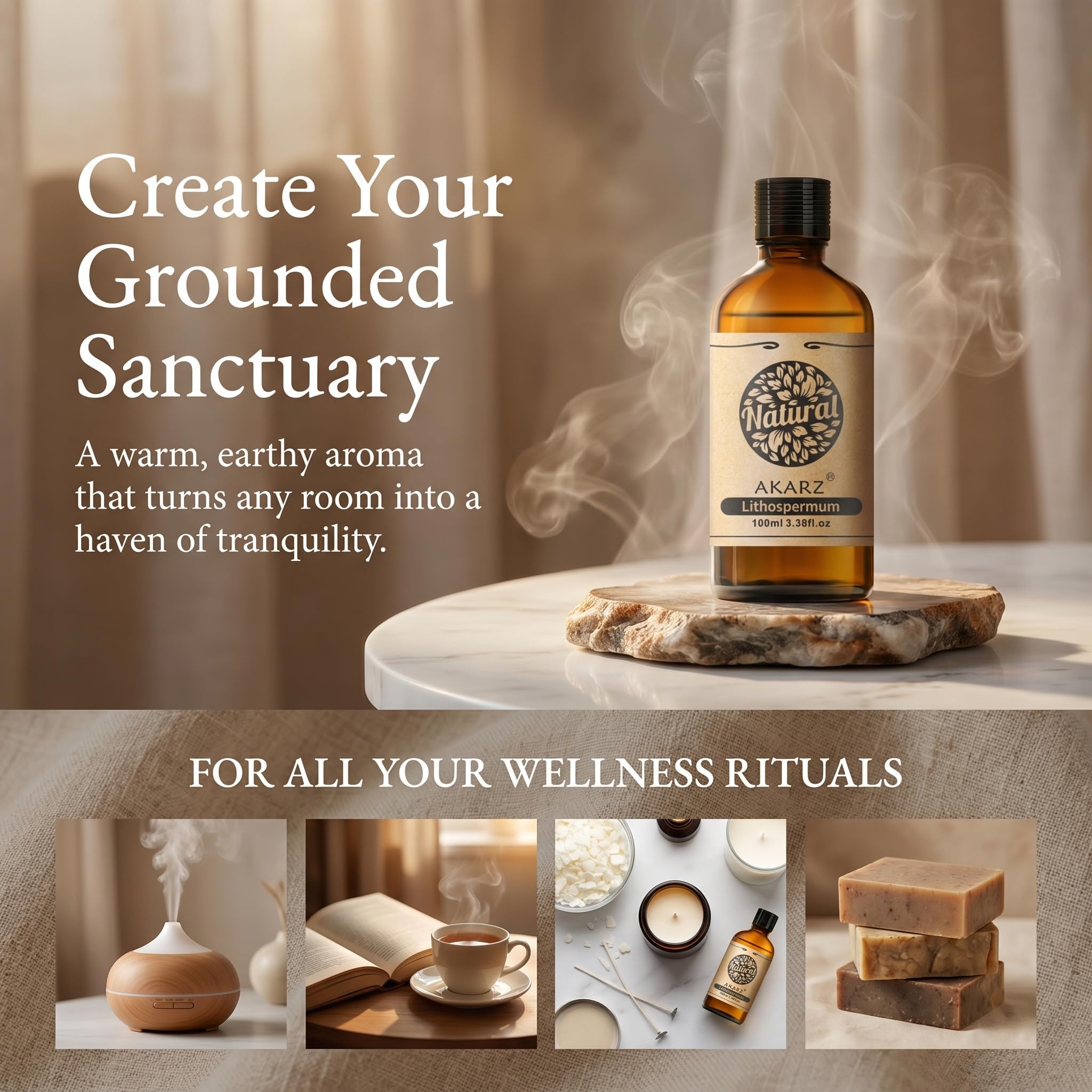 AKARZ 100ml Olejek esencjny z Kozłka - Naturalny olejek aromatyczny do dyfuzorów, lamp aromatycznych i aromatów pomieszczeń