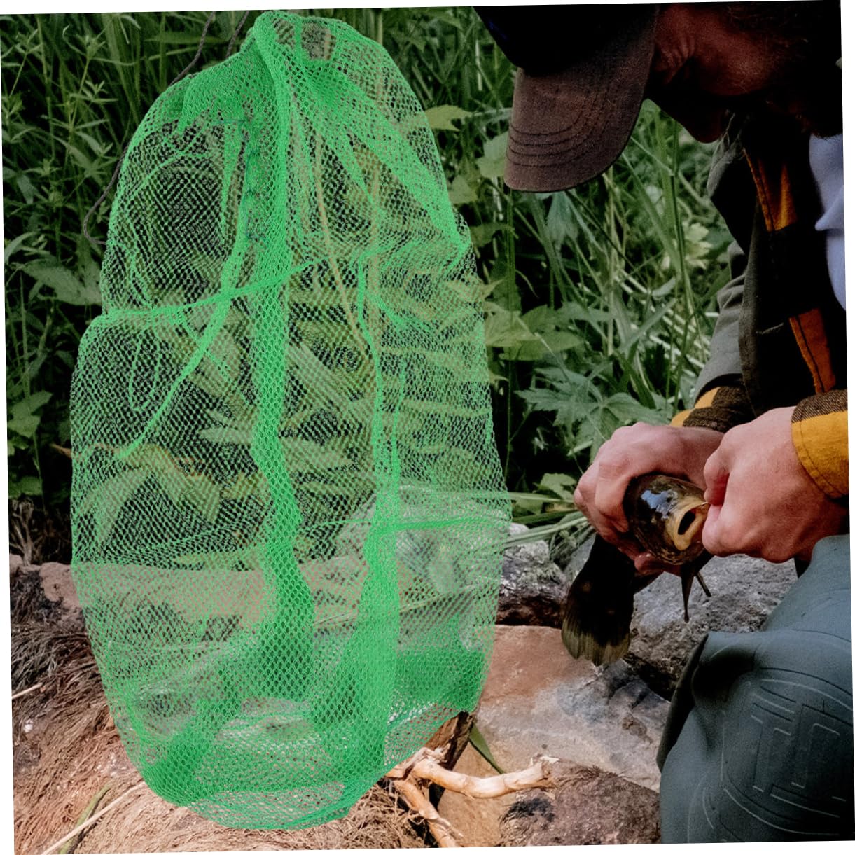UPKOCH 4 Pezzi Borsa Da Pesca Portatile Retini Per Buche Da Pesca Sacchetti Da Pesca Retini Da Pesca Pieghevoli Retini Da Pesca Borsa A Rete Piccola Rete Da Pesca Rete Da Pesca Borsa Da