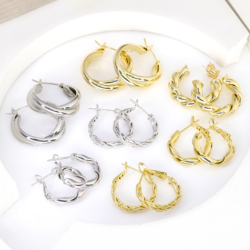 Orecchini cerchio pieno e vuoto in argento 925 | ame jewels