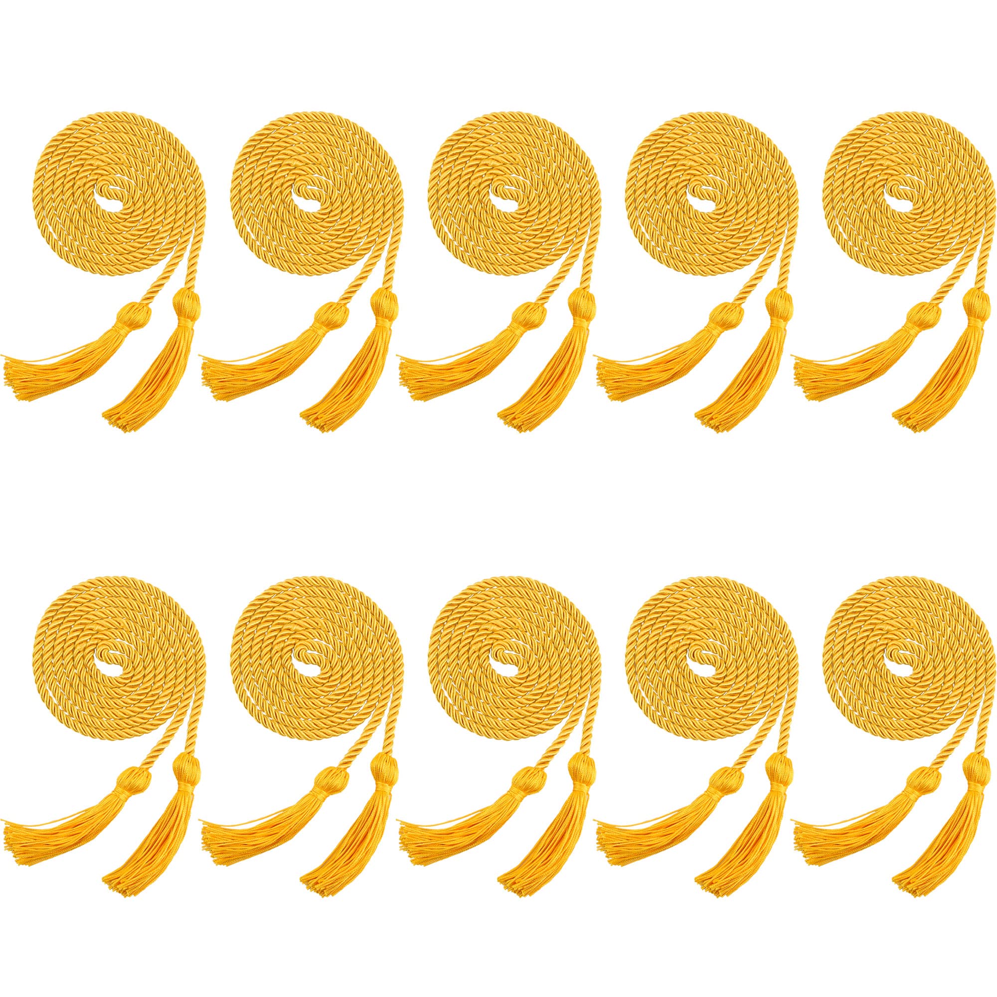 Cordones de graduación trenzados en color dorado con elegantes borlas
