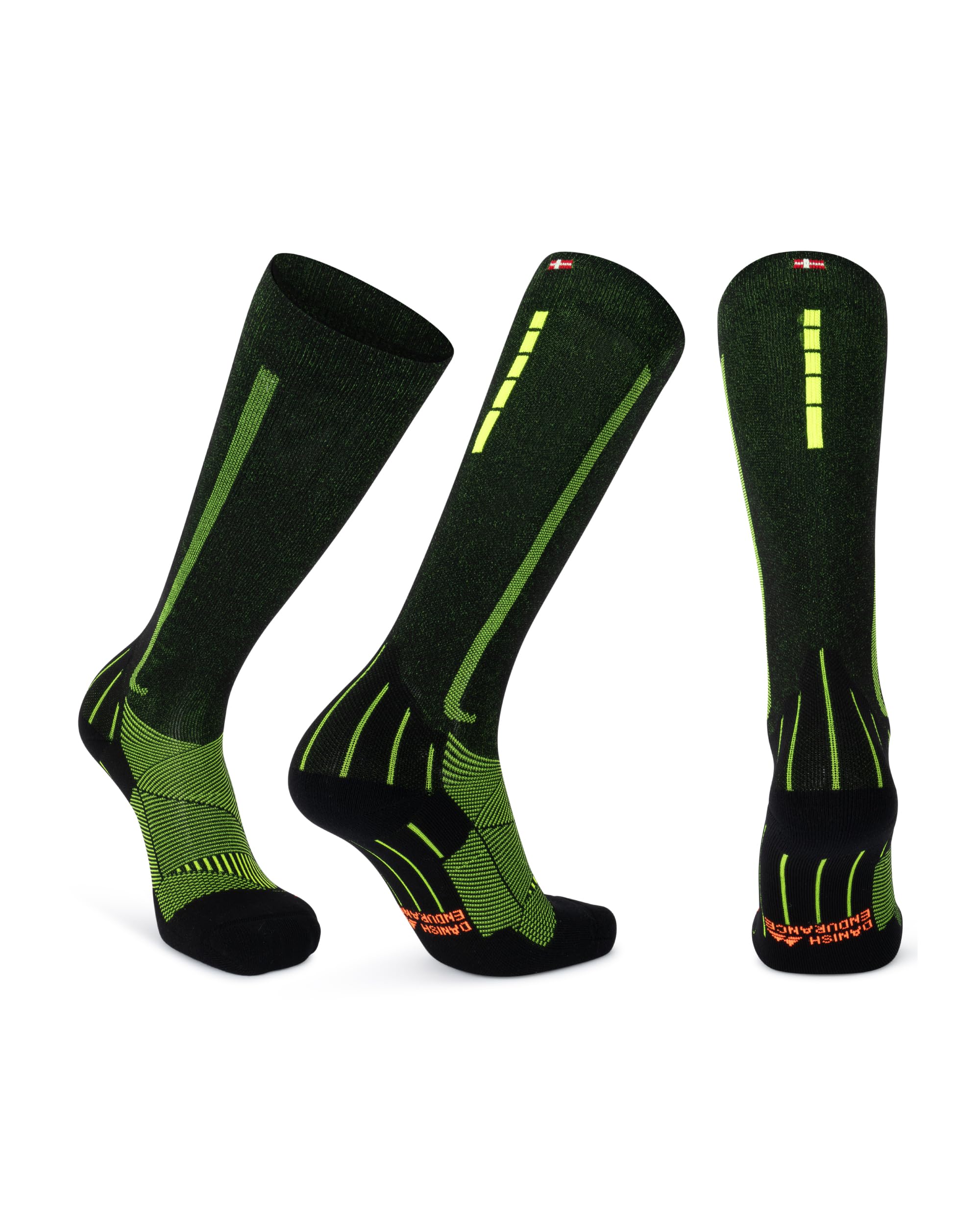 DANISH ENDURANCE Calze Compressione Graduata Uomo Donna 21-26mmHg, Calze Compressive per Recupero, Circolazione, Viaggi, 1 o 2 Paia