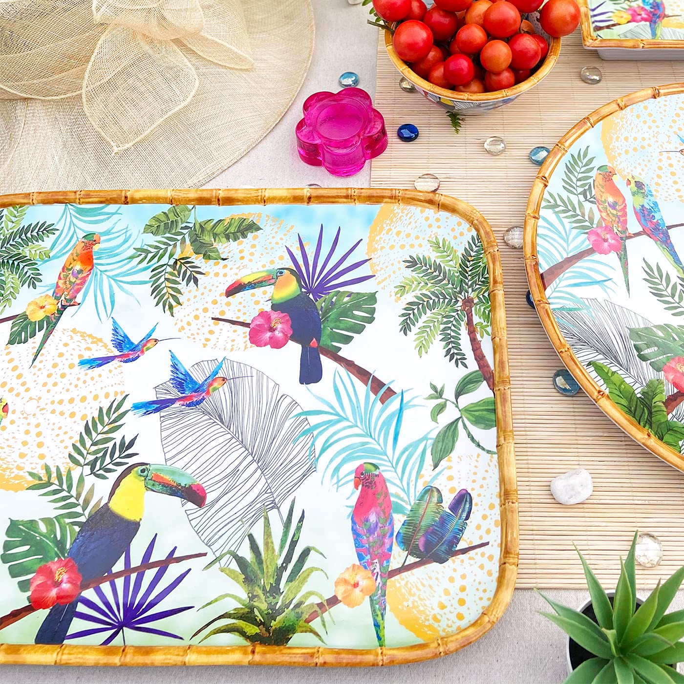 Les Jardins de la Comtesse Grand Plateau en Mélamine Pure Multicolore 45x32 cm