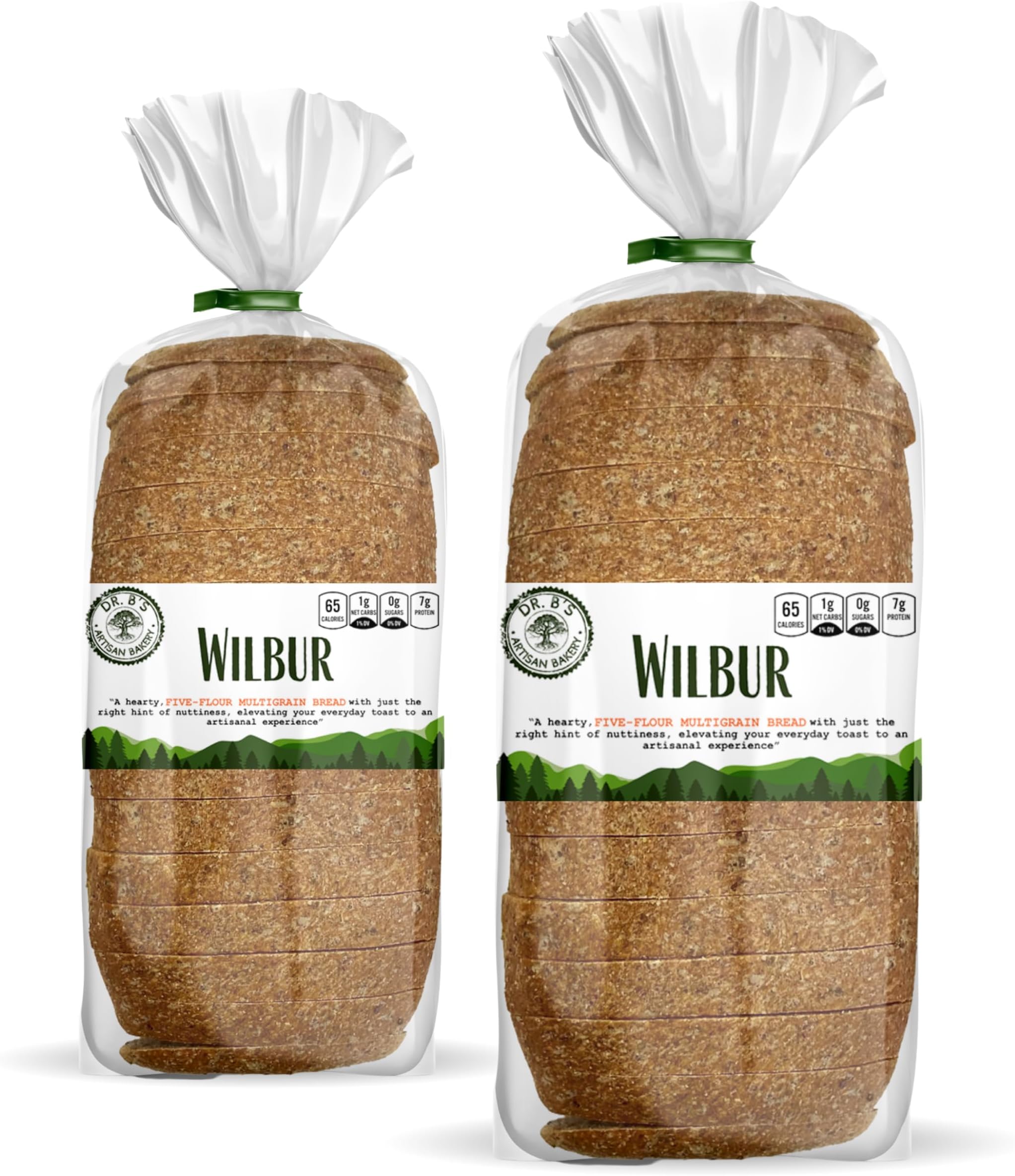 Low Carb Avenue - Artisan Keto Bread | 7g Protein & 2g Net Carbs | Low Calorie, Vegan, Sugar Free | Fresh, Sliced, Multigrain Bread Loaf (Plain, 2 Pack (16 oz))