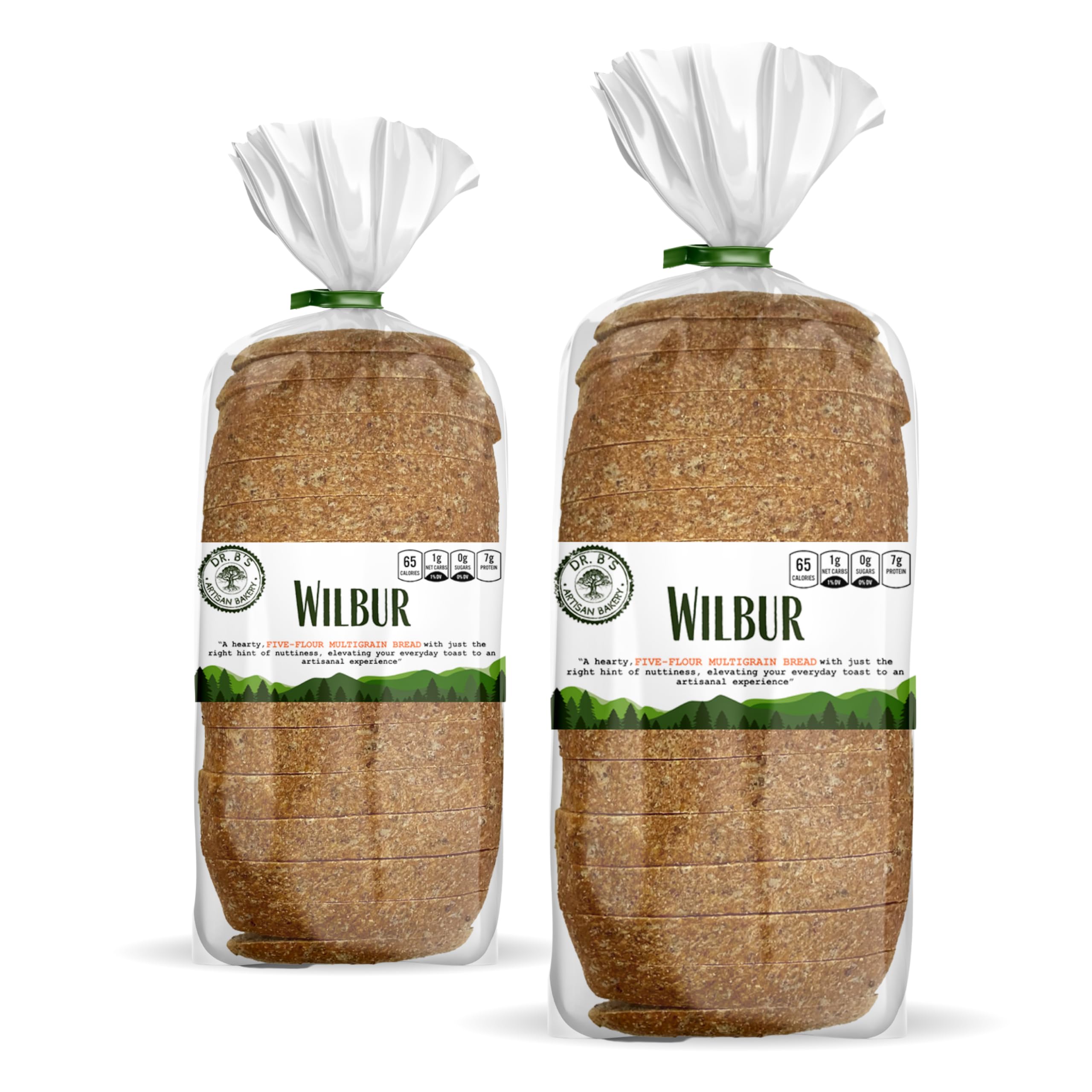 Dr. B's Multigrain Bread | 1g Net Carbs & 7g Protein | Low Calorie, Vegan, Sugar Free | Fresh, Sliced, Keto & Low Carb Bread Loaf ((2 Pack (16 oz), Plain)
