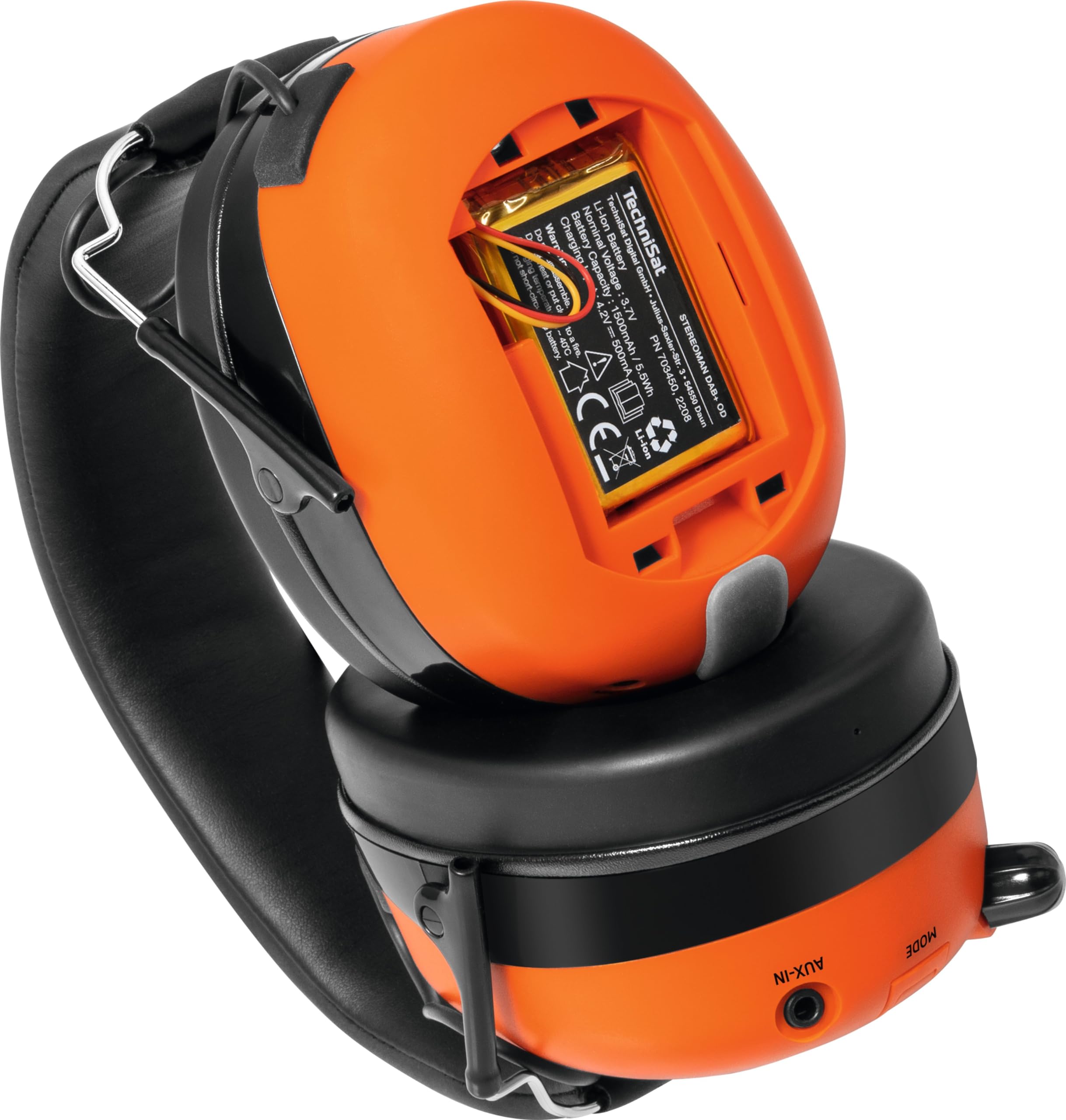 TechniSat STEREOMAN DAB+ OD – bezprzewodowe słuchawki stereo DAB+/FM Bluetooth (DAB+/FM, krótka antena, wbudowany mikrofon, ochrona słuchu, do użytku na zewnątrz)