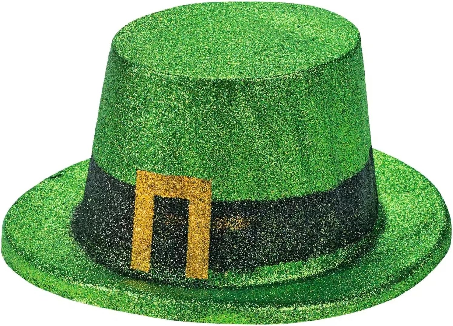 Fun Express Green Glitter Top Hats for St. Patrick's Day - Apparel Accessories - Hats - Party Hats - St. Patrick's Day - 12 Pieces
