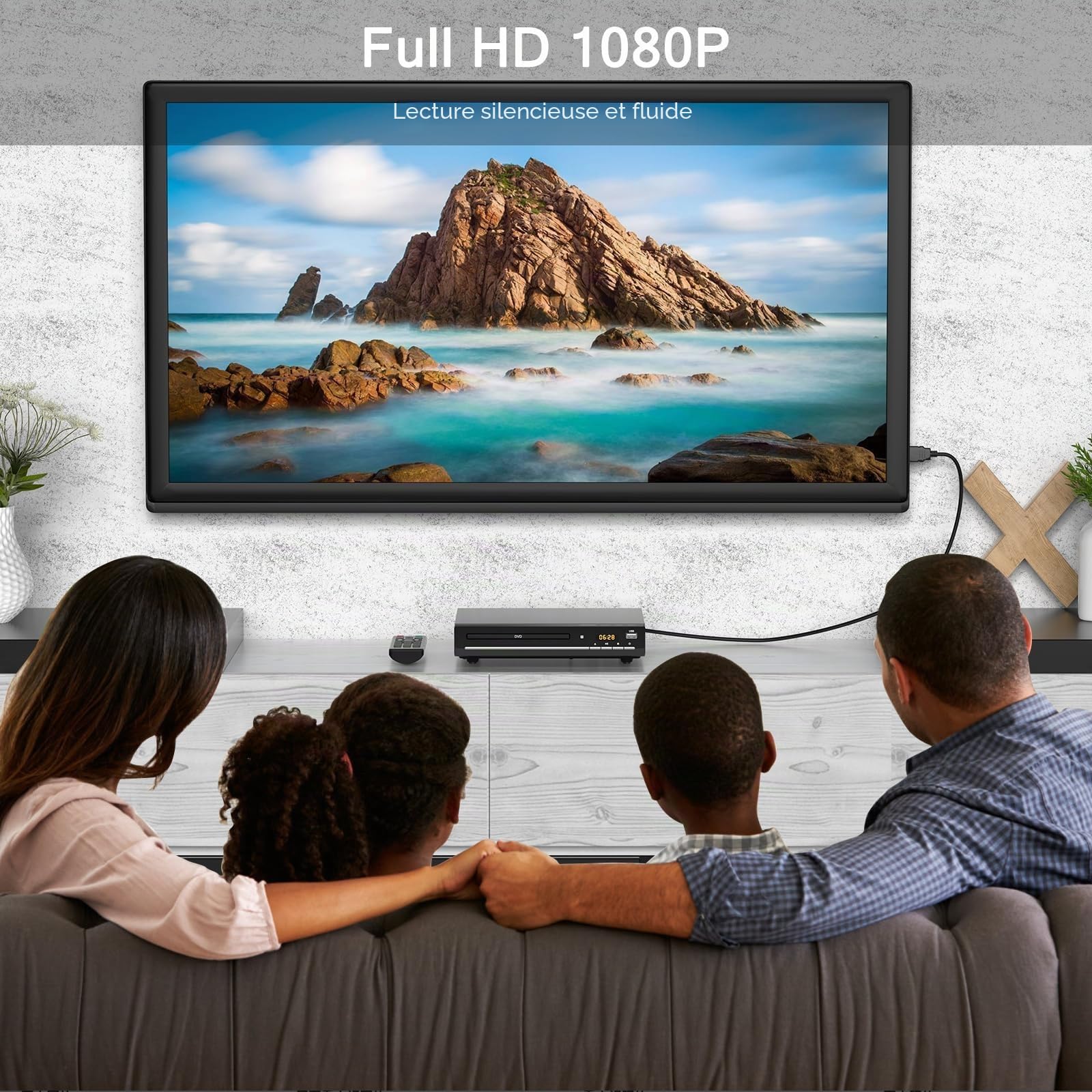 Lecteurs DVD pour TV HDMI, lit toutes régions et formats, lecteur CD maison, vidéo 1080p/CD/DVD/VCD/JPEG/USB, télécommande, câbles HDMI/RCA inclus