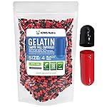 XPRS Nutra Size 4 Empty Capsules - 500 Count Small Empty Gelatin Capsules - Pills DIY Capsule Filling - Fillable Bovine Pill Gel Caps for Do-It-Yourself Supplements (Black/Red)