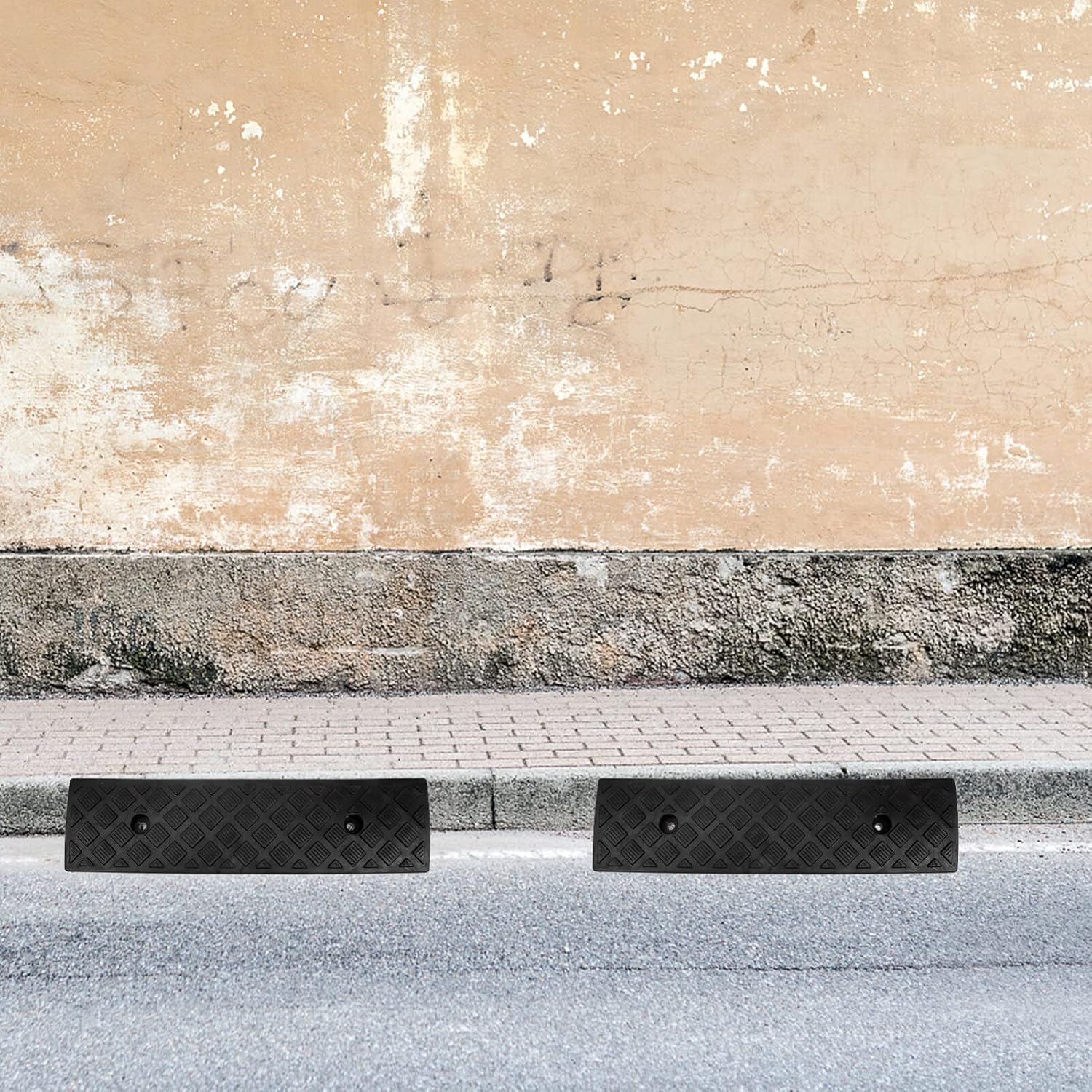 Uonlytech 2pcs Step Mat Slope Mat Threshold Ramp Car Ramps for Oil Changes High Lift 6 Inch Motorcycle Ramp Curb Ramps for Driveway Ramps for Trucks Driveway Kerb Ramp Rug Rubber Bike Track