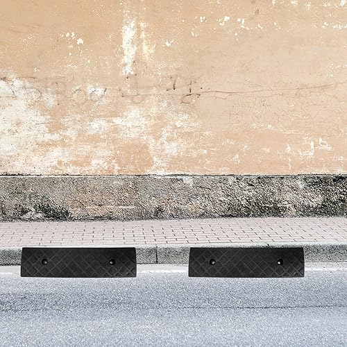 Miniatura 9 de DOITOOL 2 rampas de goma para bordillos para aceras, autos bajos, rampas de bordillo para carga de motor, muelle de camión, rampas para sillas de