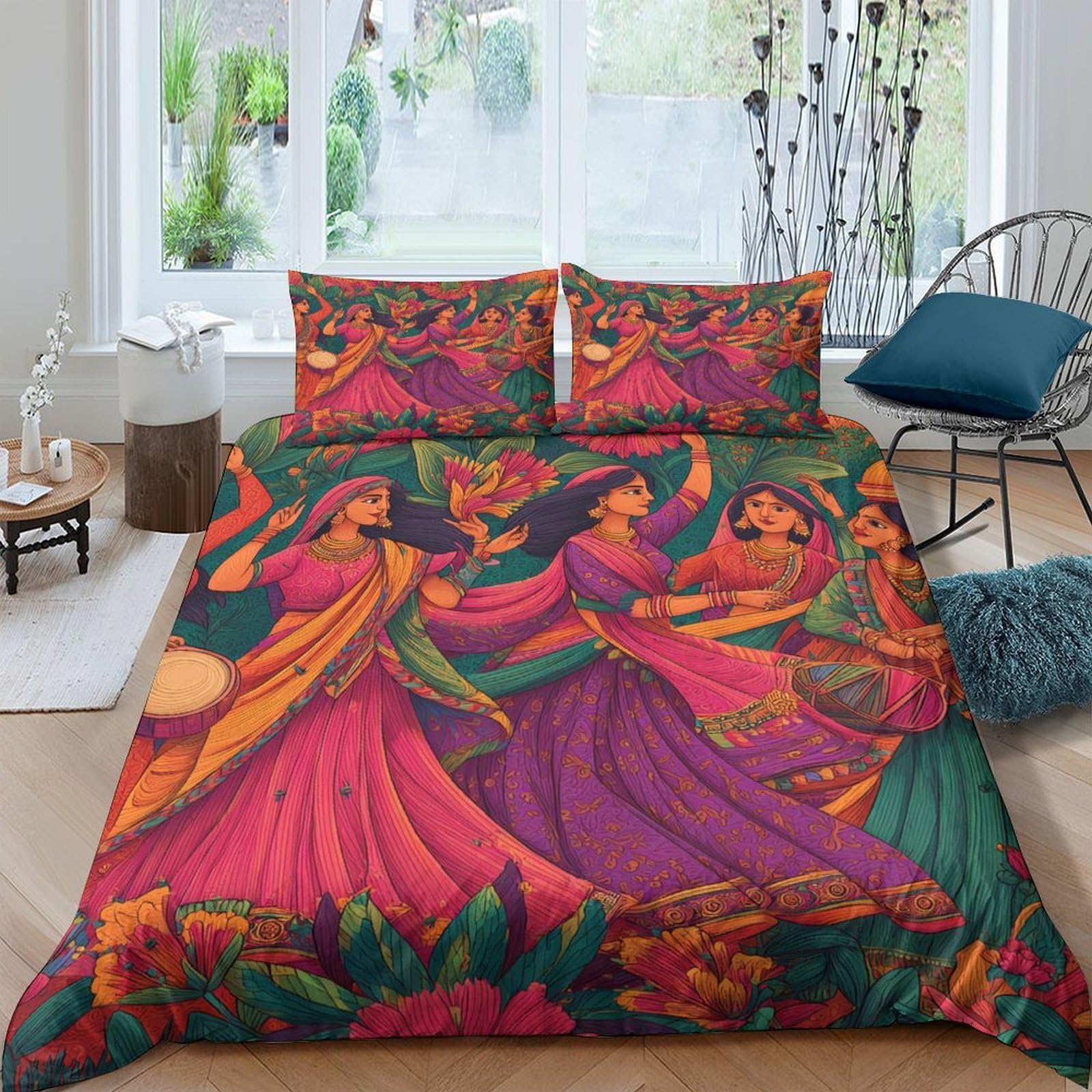 Ctjqhvkz Women's Style-9 3D Printed Dancing Fitted Sheet Microfiber Soft Colorful Art Bed Cover For Bedroom Guest Room Decor Single（135X200cm）