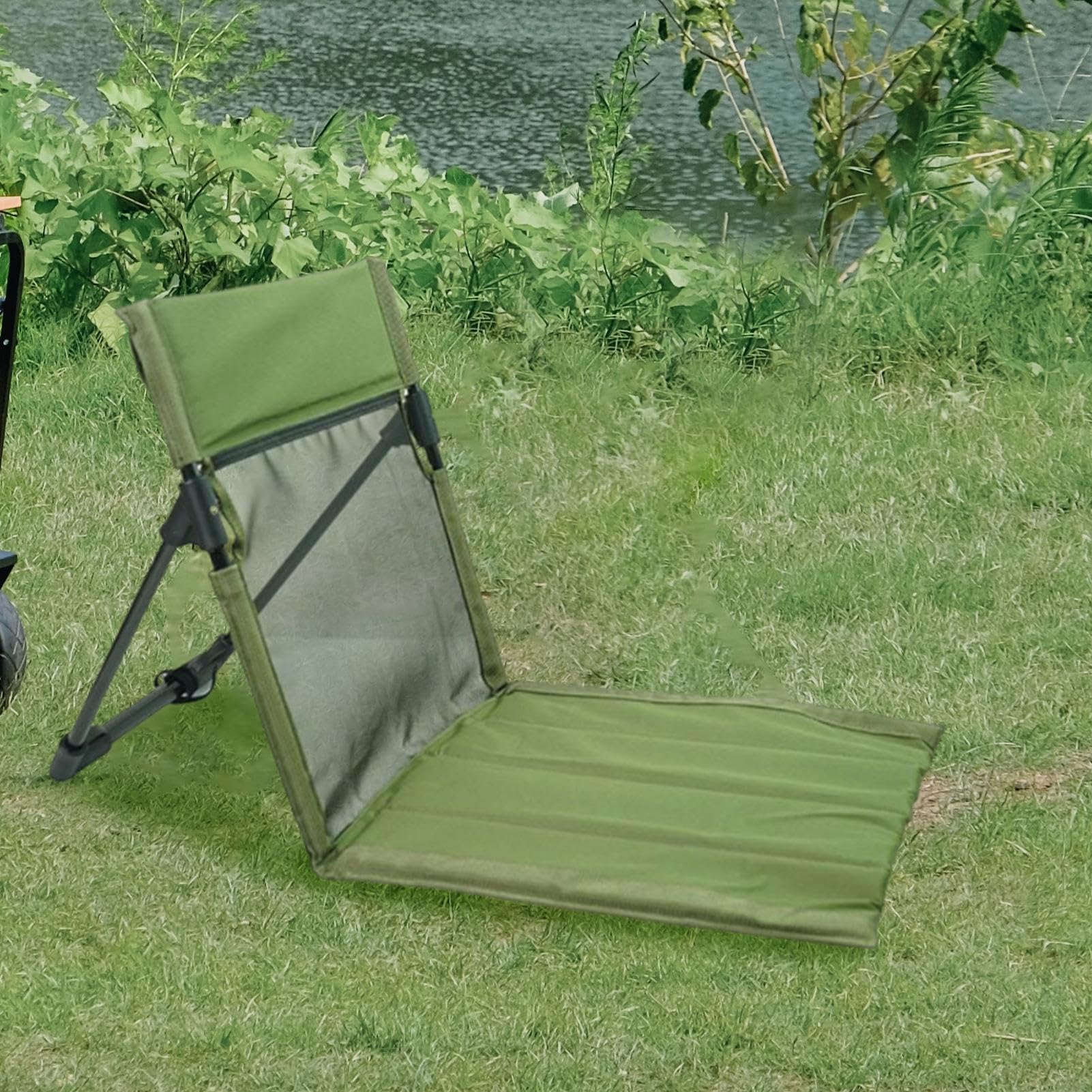 Składane Krzesło Outdoorowe Taboret Podłogowy Z Oparciem Do Siedzenia Na