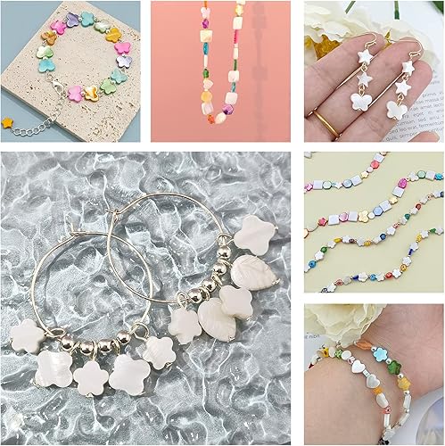 Miniatura 7 de Firstmeet 160 cuentas de madreperla natural de 0.236 pulgadas (0.236 in), cuentas redondas para hacer joyas, collares, pulseras y aretes