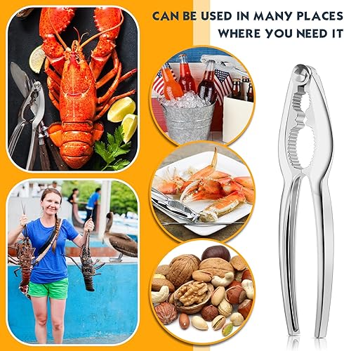 Miniatura 6 de Zhehao Paquete de 60 galletas de nueces, galletas y herramientas de cangrejo a granel, herramienta de abridor de galletas de pata de cangrejo de