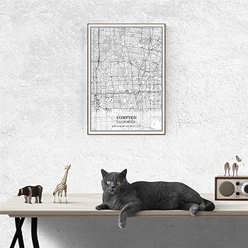 Amazon.co.jp: コンプトンカリフォルニアアメリカ地図ウォール