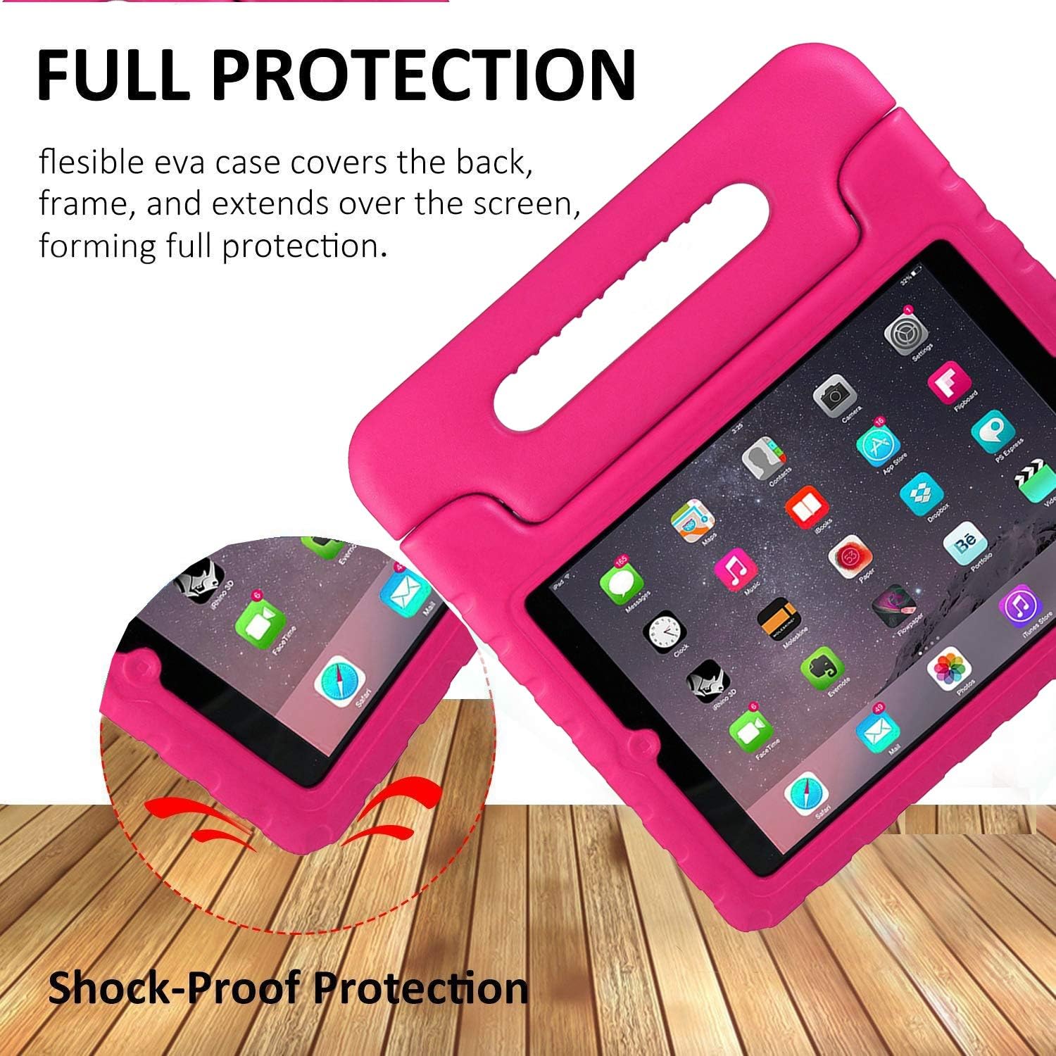 AVAWO Kids Case for 9.7" iPad 2 3 4 (Old Model) - Light Weight Shock Proof Convertible Handle Stand Kids Friendly for iPad 2, iPad 3rd Generation, iPad 4th Generation Tablet - Magenta/Rose