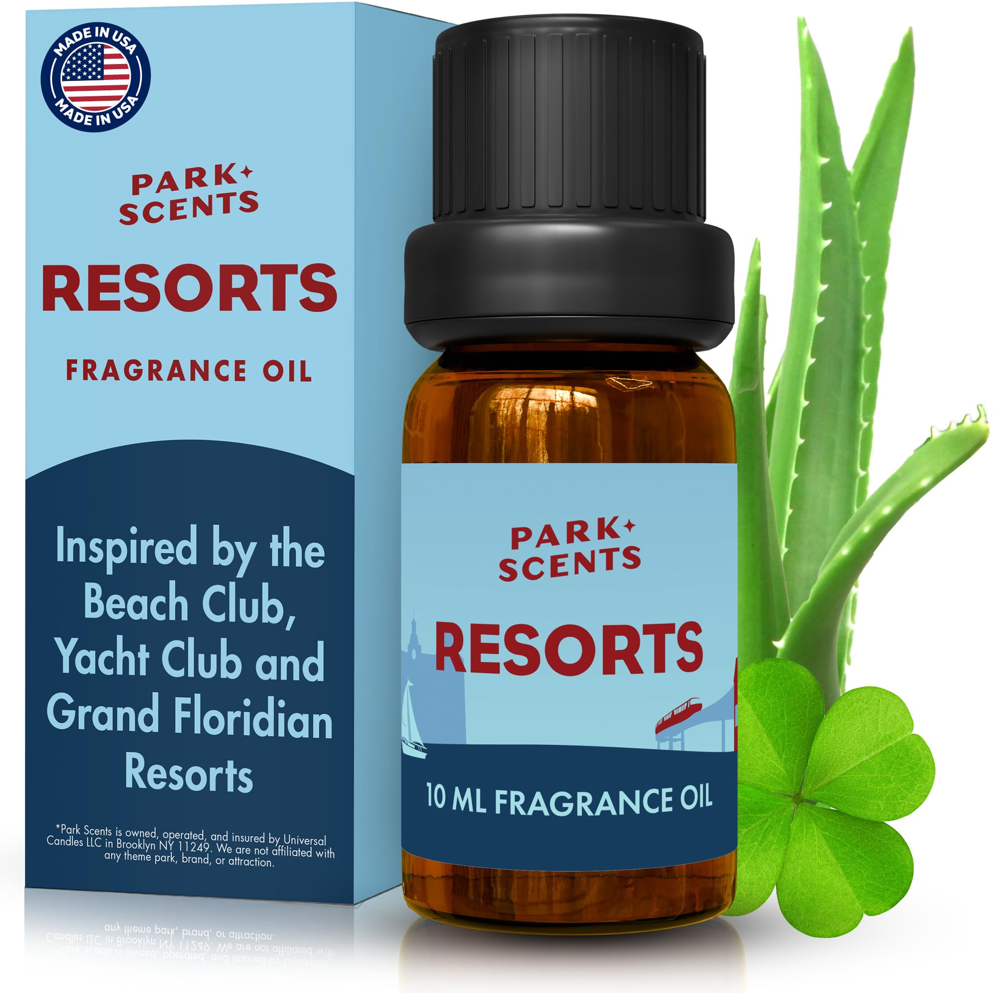 Resorts – Floridian Theme Park Luxury Hotel Fragrance Oil – Clover, Aloe, Citrus & Daisy Scented Essential Oils for Diffusers, Home, Aromatherapy, Gifts for Women, Sister, Hostess (10ml)