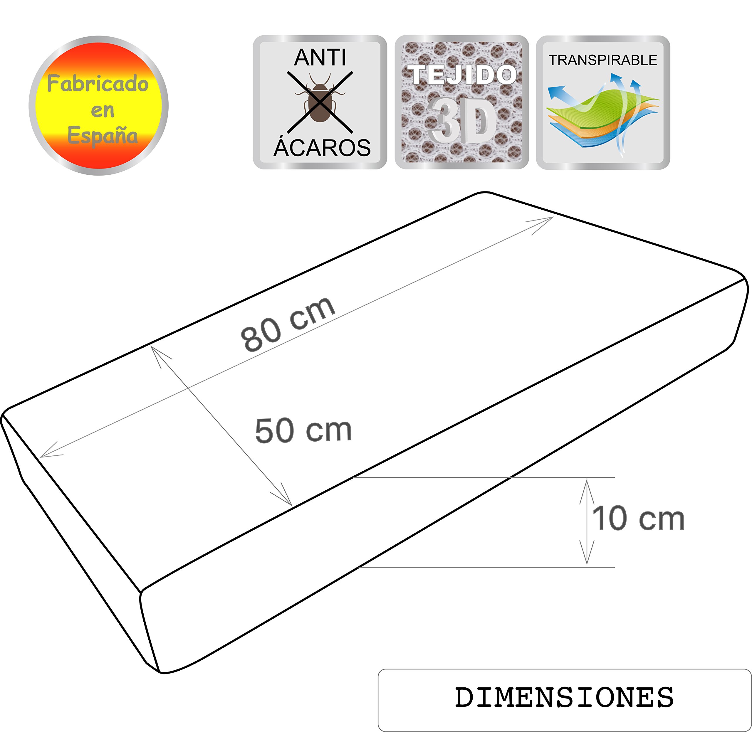 PEKITAS Matratze für Beistellbett 50x80 cm Kompatibel Mit Chicco Next2Me Kinderkraft UNO und Andere 10cm DickerMatratzenbezug Aus 3D Mikroperforiertem Gewebe Innenschaum Härtegrad 20