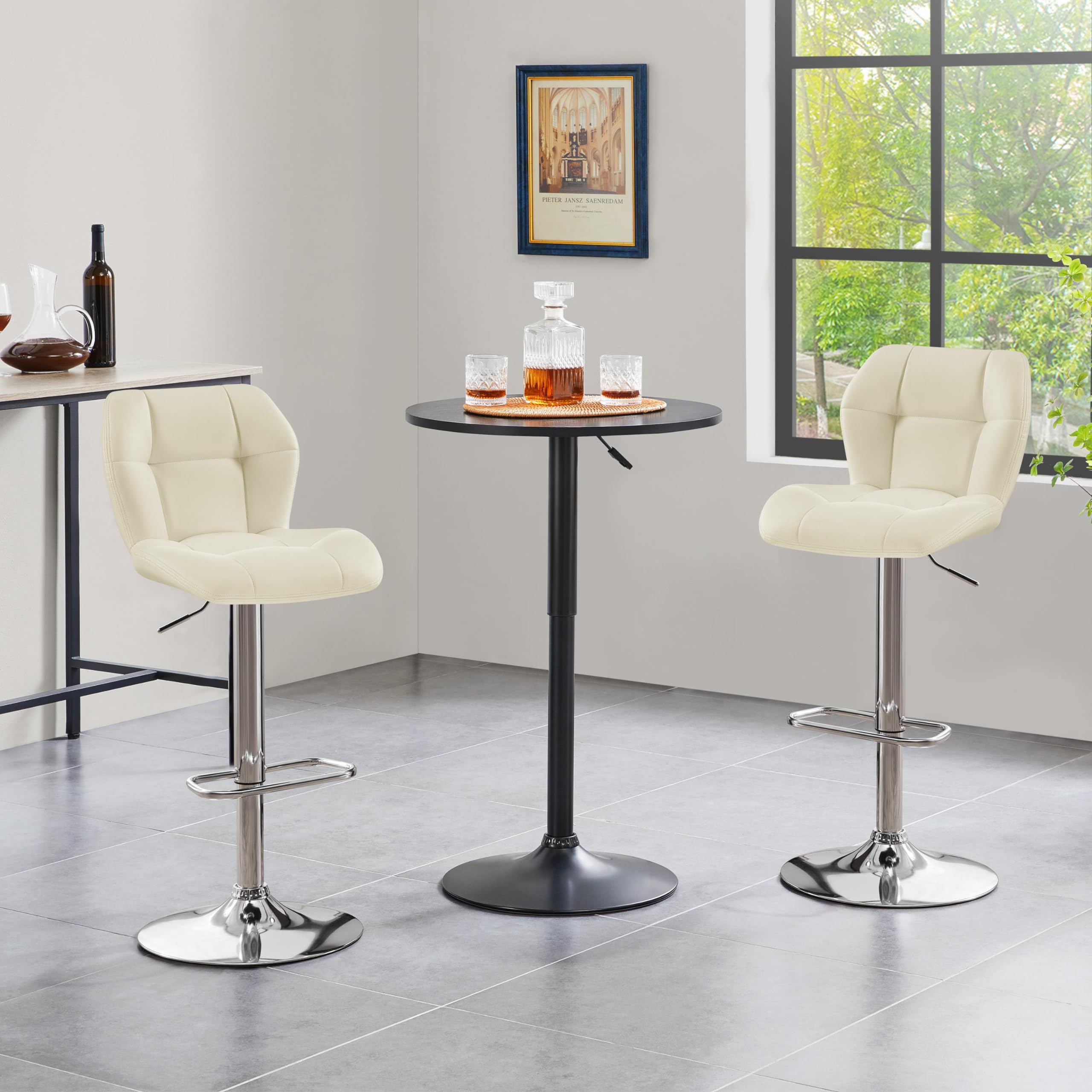 Yaheetech Set van 4 barkrukken, barstoelen, 360 graden