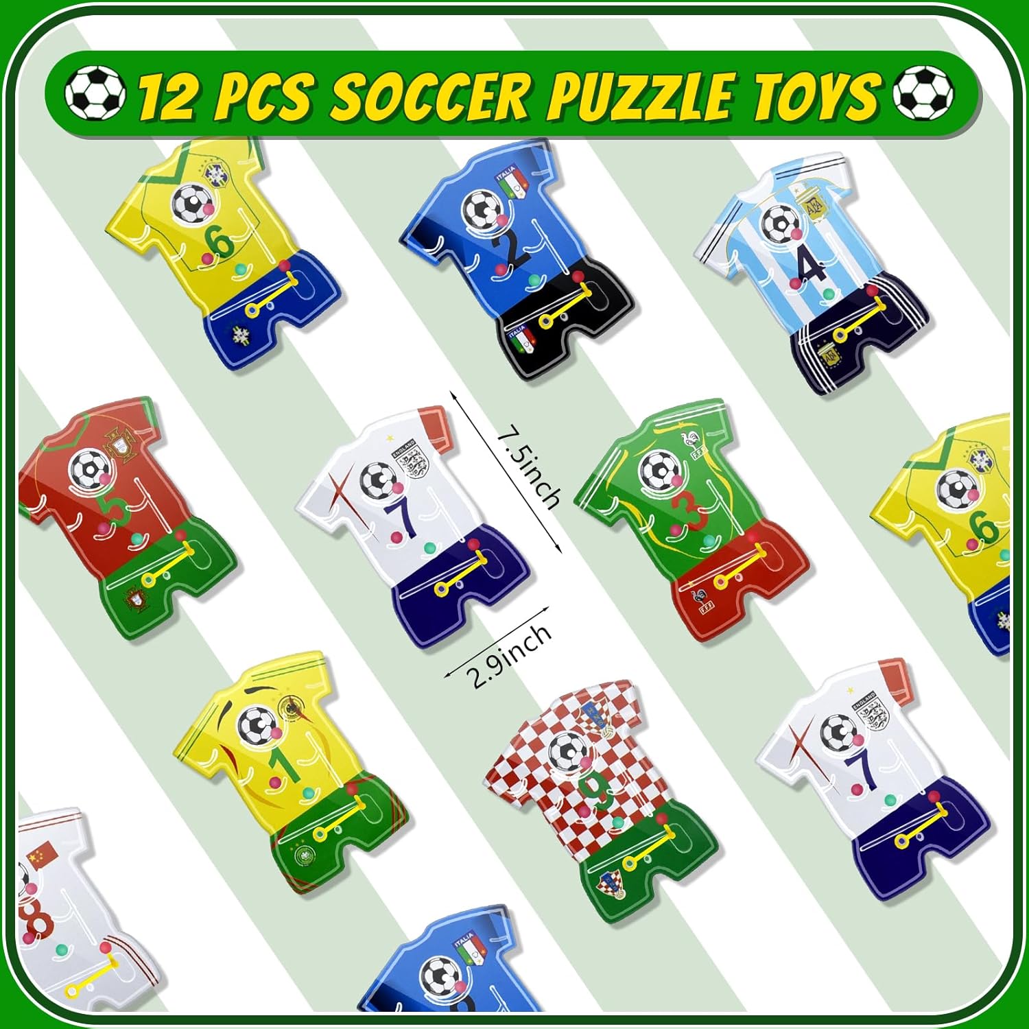 122 Pcs Soccer Party Favors Set with Goodie Bags, Slap Bracelets, Tattoo Stickers, Puzzle Toys, Stickers, Whistles, Party Supplies and Decorations - Image 4