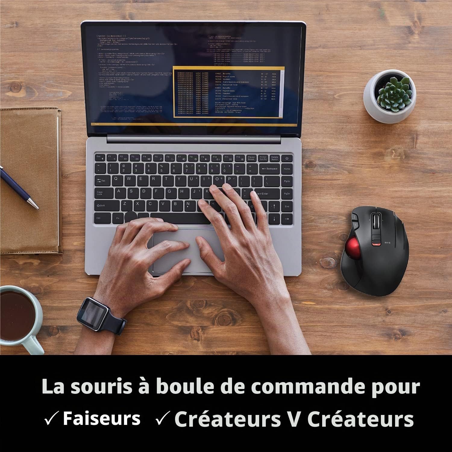 ELECOM EX-G Souris trackball USB 2,4 GHz sans Fil, Design Ergonomique, contrôle par Le Pouce, Balle de Suivi Fluide et précise, 6 Boutons programmables, défilement d'inclinaison, Souris d'ordinateur