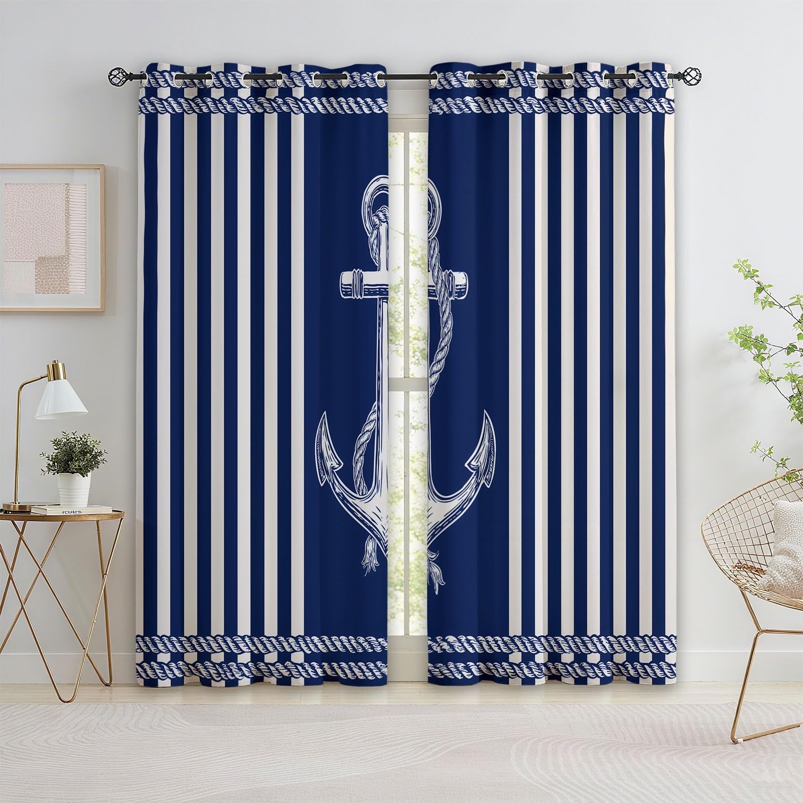 Rideaux isolants thermiques occultants bleu salon L140 x H245 cm