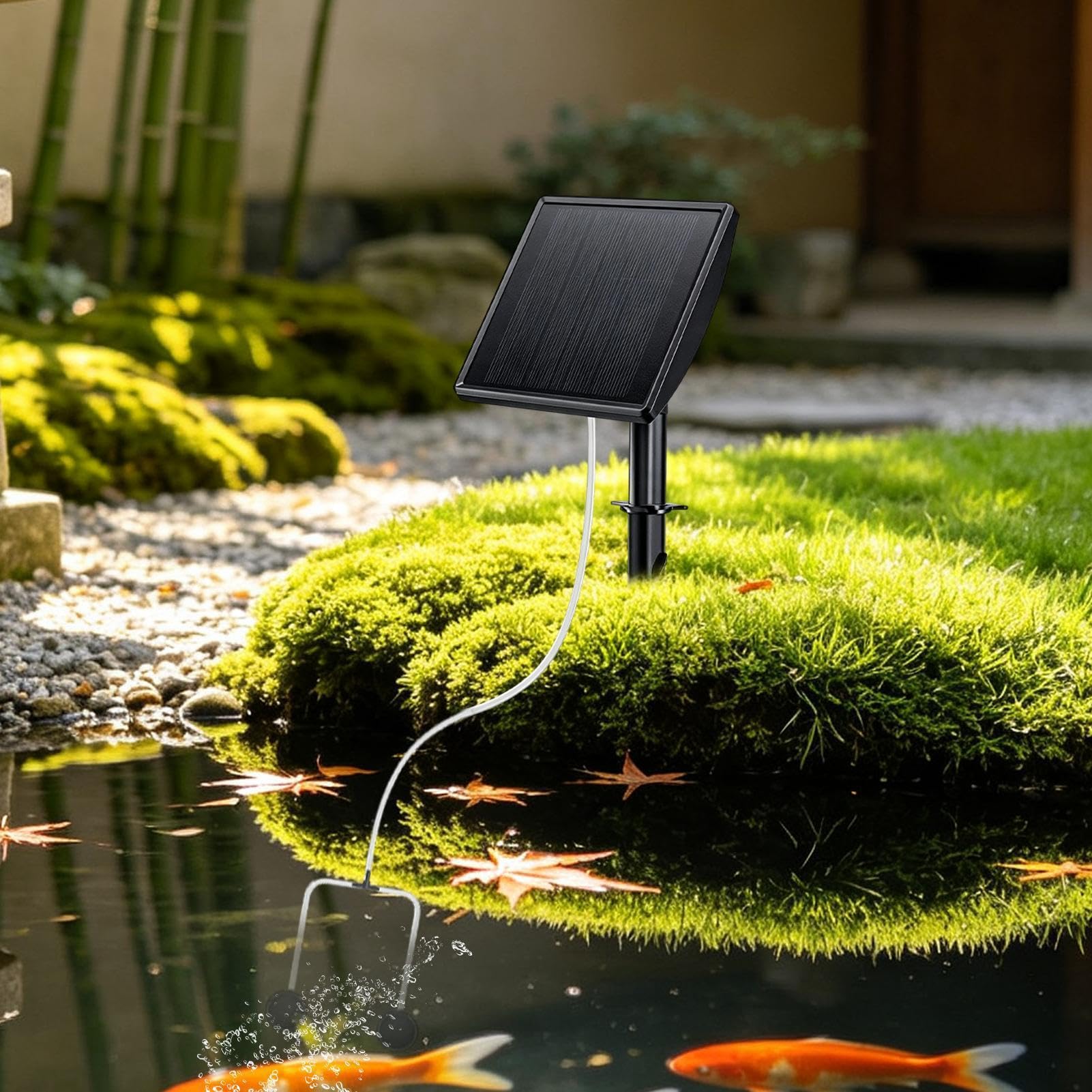 Aeratore solare per laghetto ricaricabile acquario ossigeno fornitura | Pompa ad aria per laghetto per acquario, pesca, idroponica, giardino, esterno