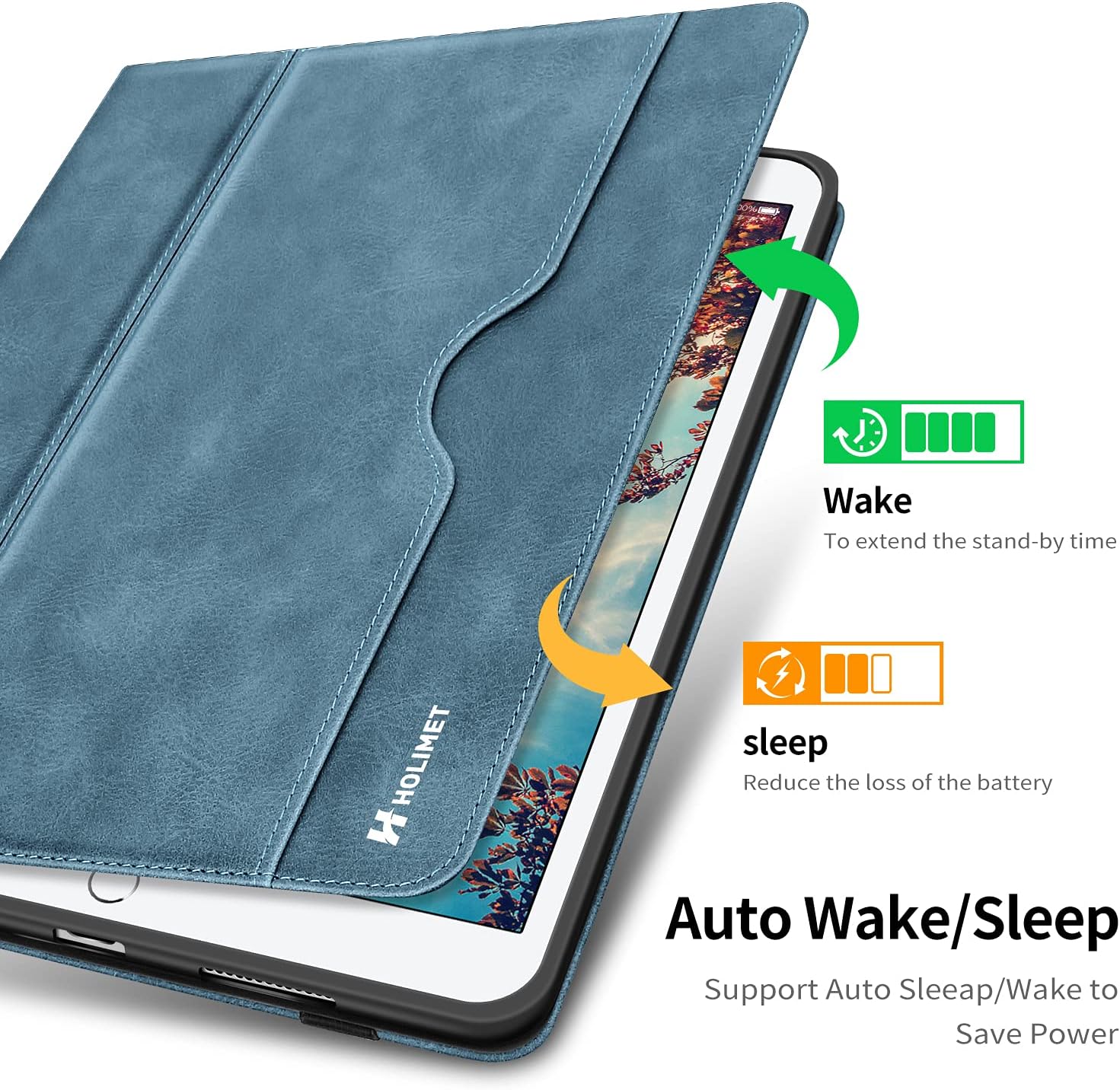 iPad 9th Generation Case 2021, iPad 8th/7th Generation Case 2020/2019 with Pencil Holder Also Fit iPad Air 3th Gen 2019/iPad Pro 10.5 inch 2017 PU Leather Shockproof Cover with Pocket Strap
