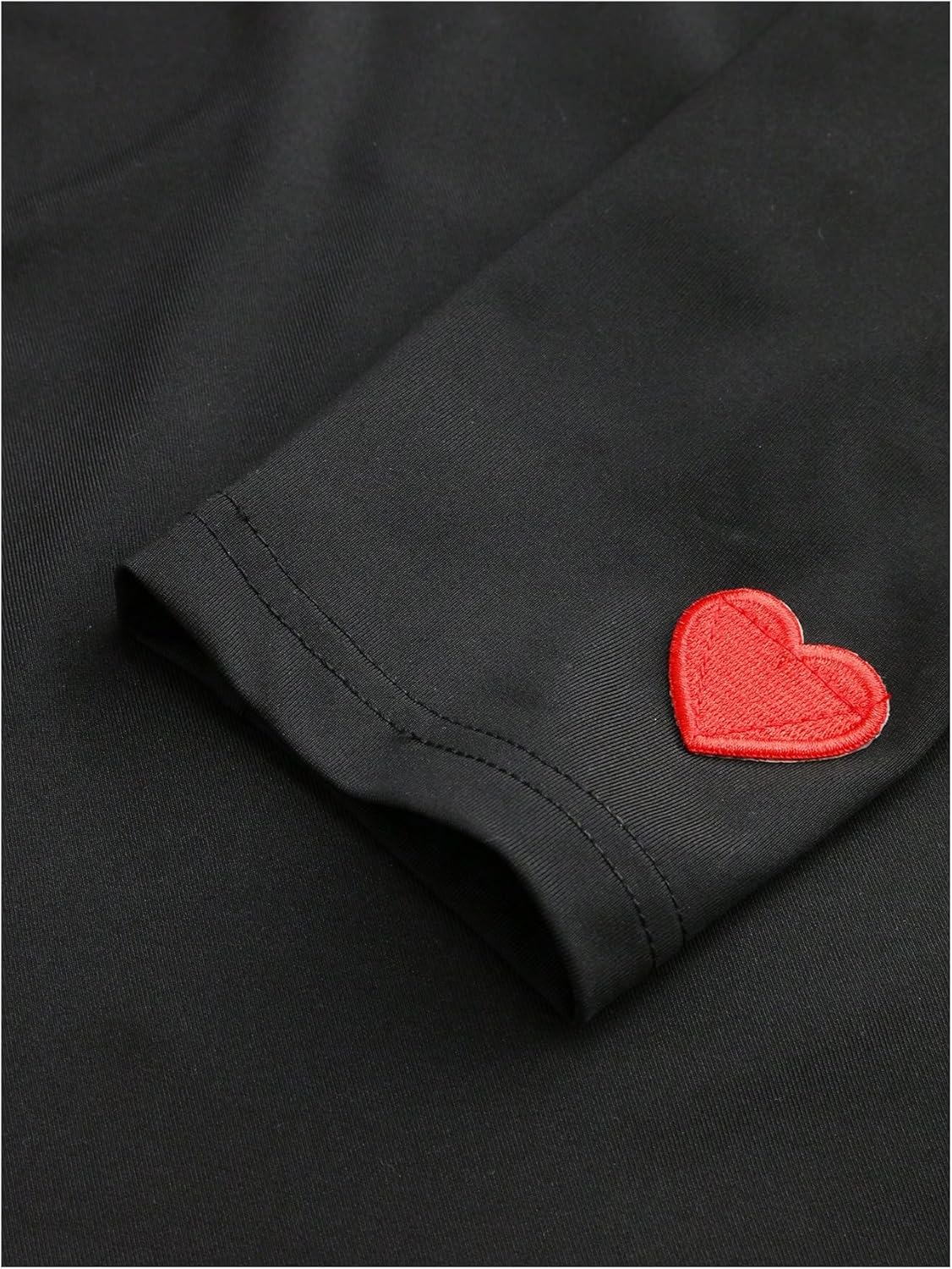 SOLY HUX Women's High Neck T Shirts Long Sleeve Heart Embroidery Fitted Tee Tops Fall Clothes - Image 4