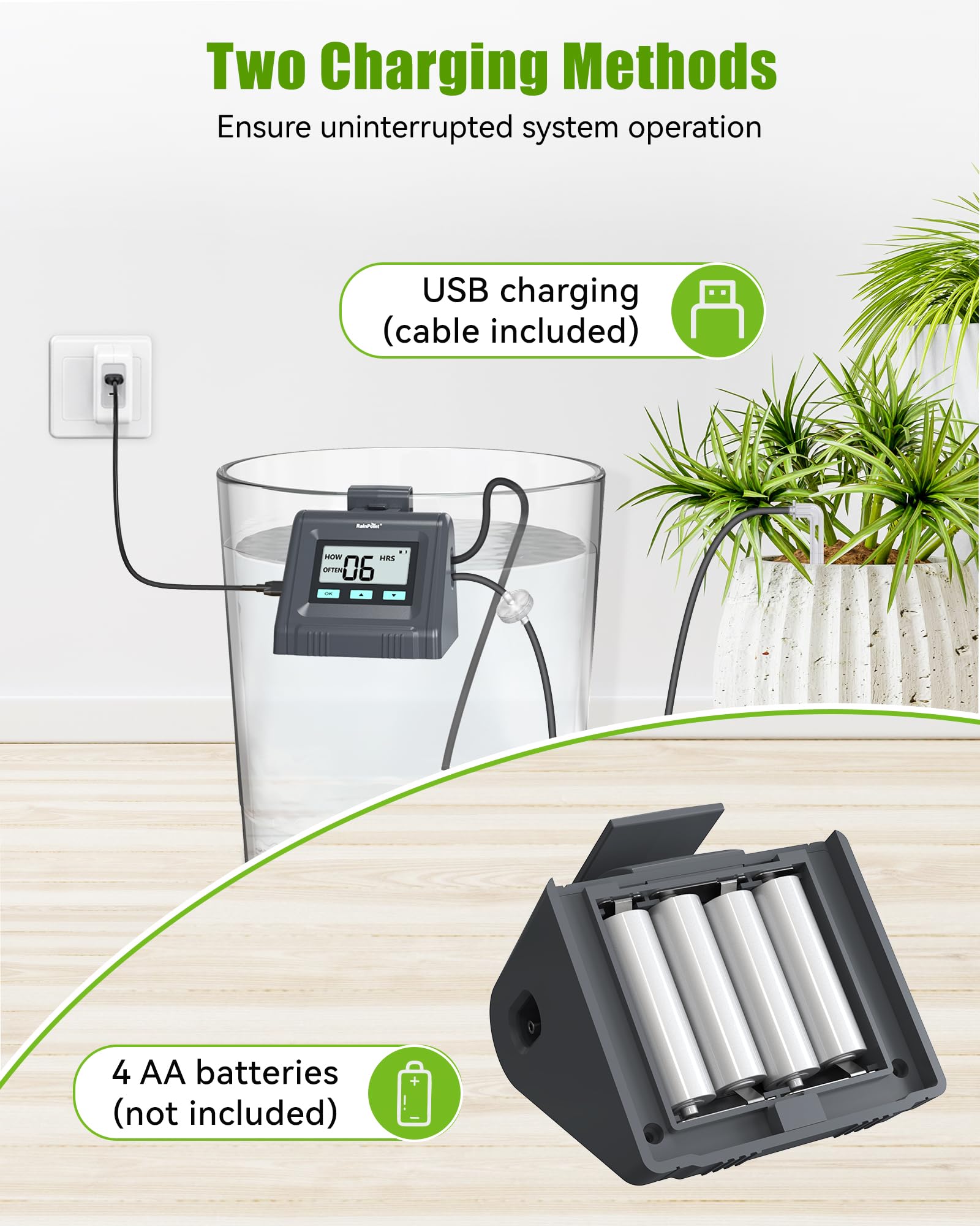 RAINPOINT Sistema di irrigazione automatico, volume d'acqua regolabile, sistema di irrigazione automatica per interni per piante in vaso, kit di irrigazione a goccia fai da te per irrigazione di
