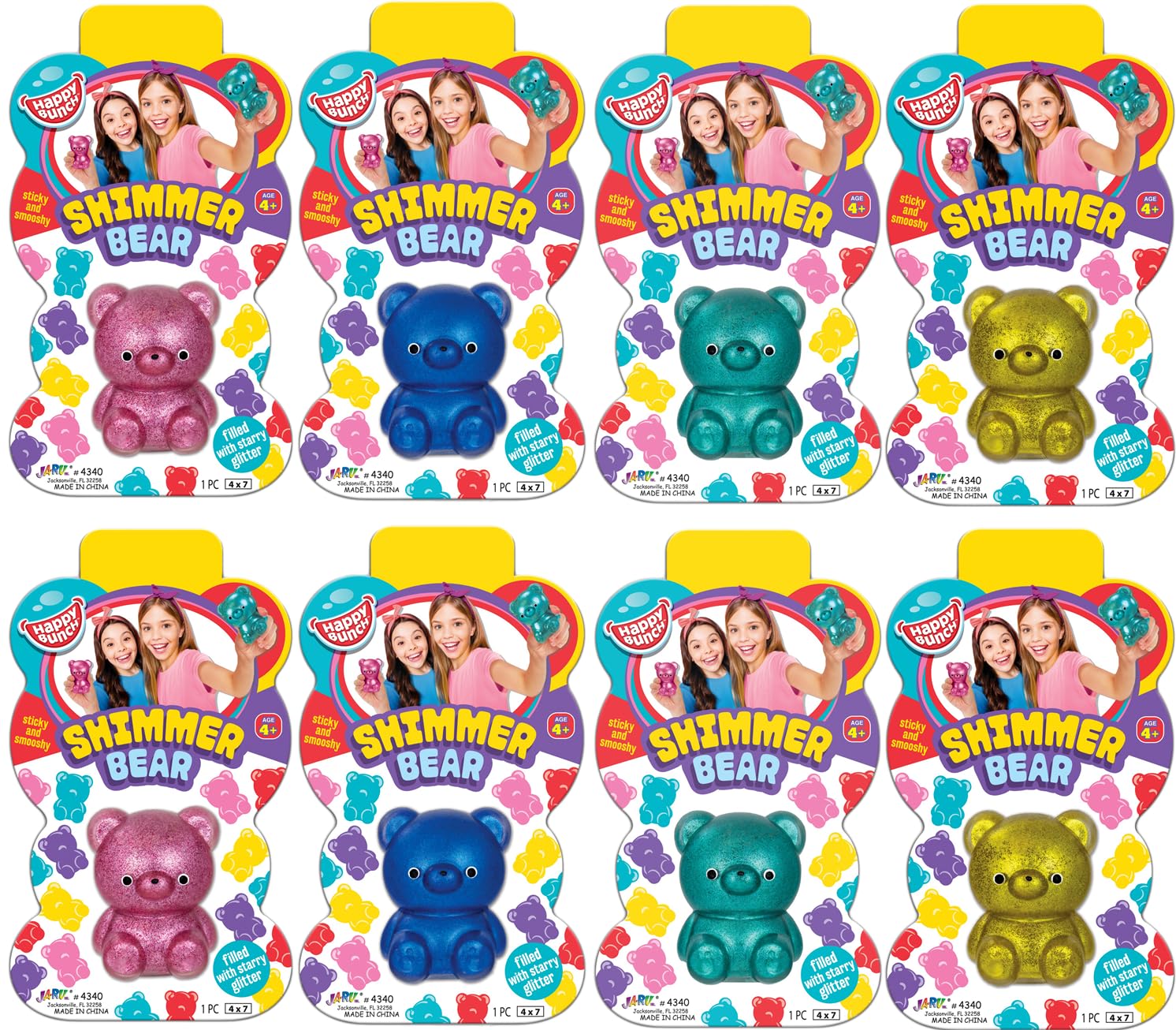 Amazon.com: JA-RU Glitter Gummy Bear Toy (8 Bears Assorted) Mochi