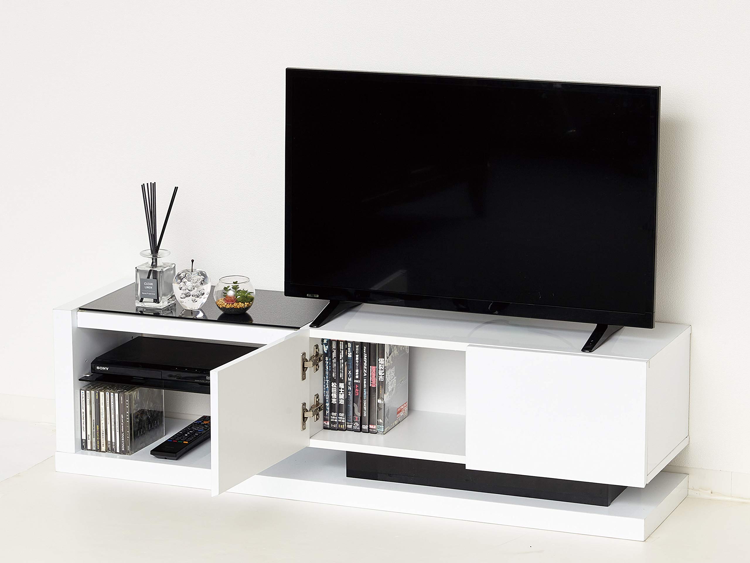 Amazon.co.jp: クロシオ 鏡面扉付ラック W60 幅59×奥行28.5×高さ56.5cm