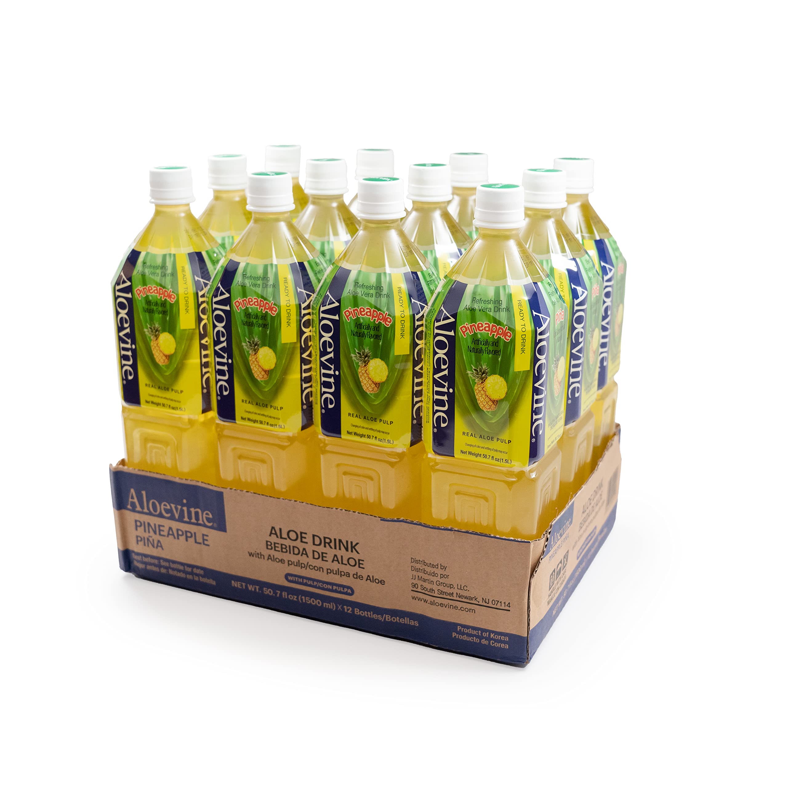 Aloevine Aloe Vera Drink, Pineapple, 50.7 Ounce (Pack of 12)