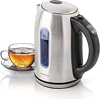 Vista 1 de Mixpresso Stainless Steel Electric Kettle, Cordless 1.7L Electric Kettle Temperature Control,1500W Electric Tea Kettle with Viewing Window 2 Hr Keep