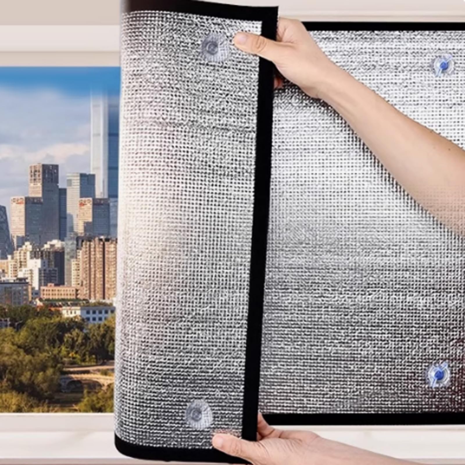 Film teinté réfléchissant 150x150cm en aluminium 9mm pour isolation thermique de fenêtre