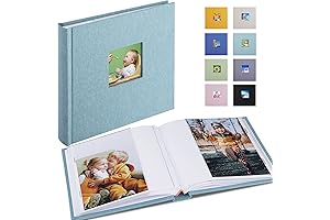 Vertical Photo Album 4x6 Holds 60 Photos with Memo Pockets - Blue...