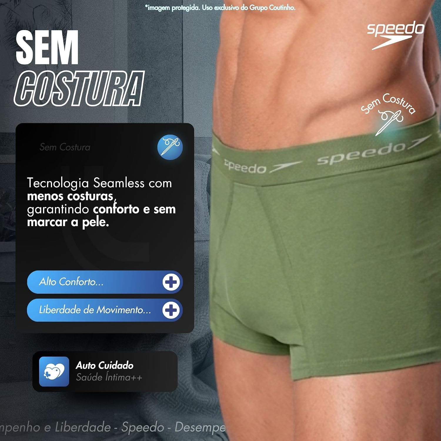 Kit 2 Cuecas Sungão Speedo Microfibra Poliamida Sem Costura Masculina Kit 2 Cuecas Sungão Speedo Microfibra Poliamida Sem Costura Masculina - Imagem 4