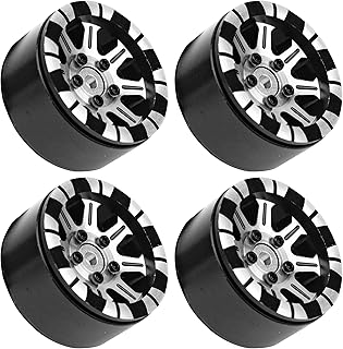4Pack HIRCQOO Metal 1.9 inch Beadlock Wheel Rims 12 Hex Hubs CNC Machined Compatible with Axial SCX10 90046 SCX10-III Redcat Gen7 Gen8 RC4WD D90 Traxxas TRX4 MST 1/10 RC Crawler