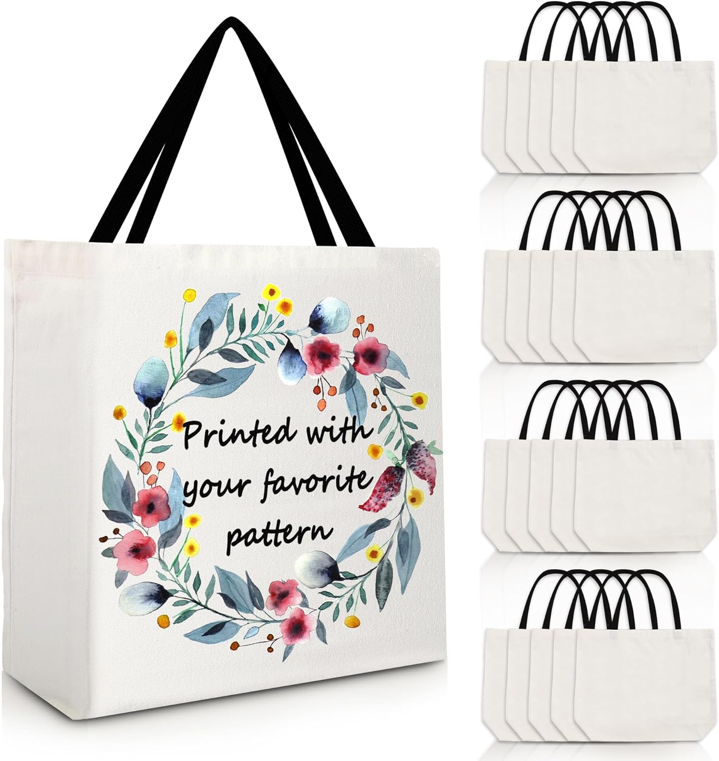 Sublimation Tote Bags Blanks,Sublimation Blanks Canvas Tote Bags Grocery Bag Heat Transfer Bag DIY Crafting for Gift