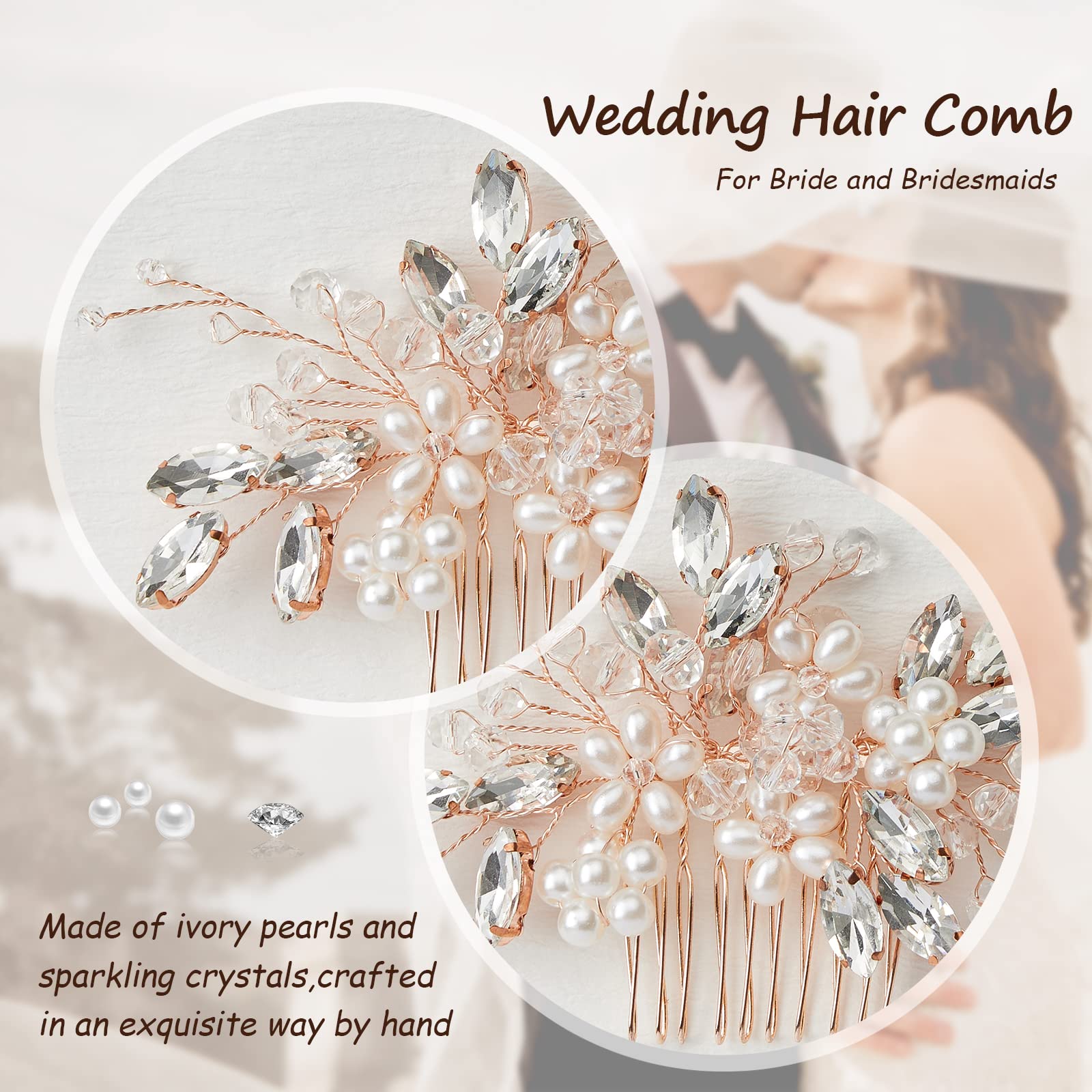 Amazon.com : Sooshin Bridal Pearl Hair Comb, Crystal 