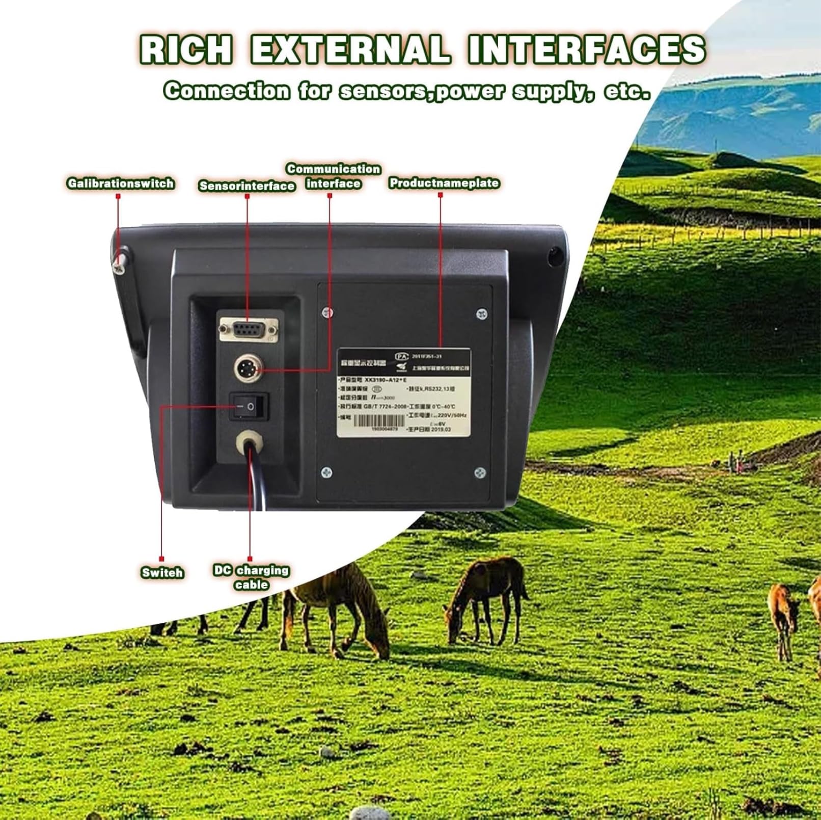 Kit de balanza de ganado de alta precisión, Indicador de pesaje de carga, Plataforma de la célula de carga de la balanza de piso del cargómetro, Kit de pesaje animal para cabras de cerdo de ovejas y g