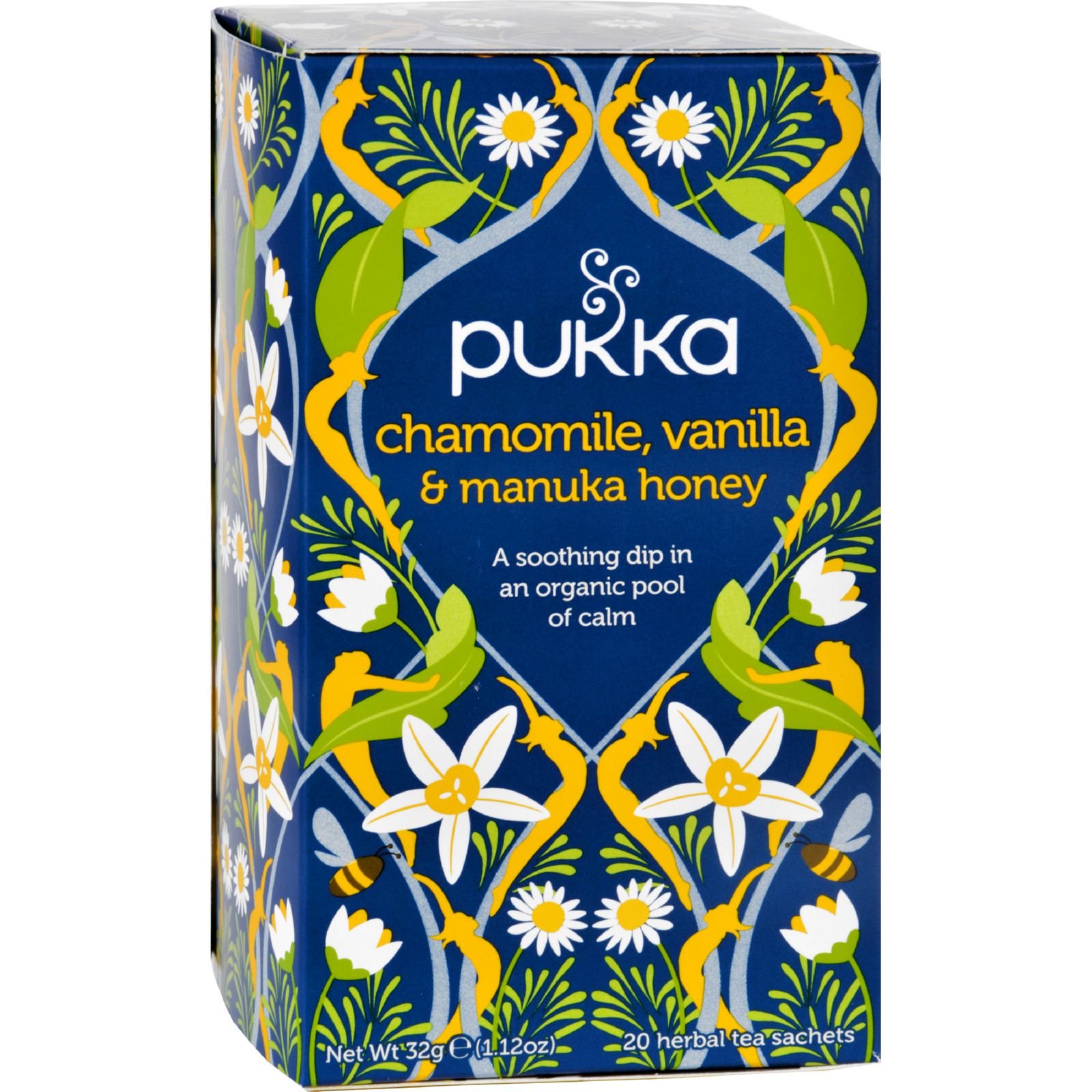Pukka Herbal Teas Tea - Organic - Chamomile Vanilla and Manuka Honey - 20 Bags - Case of 6