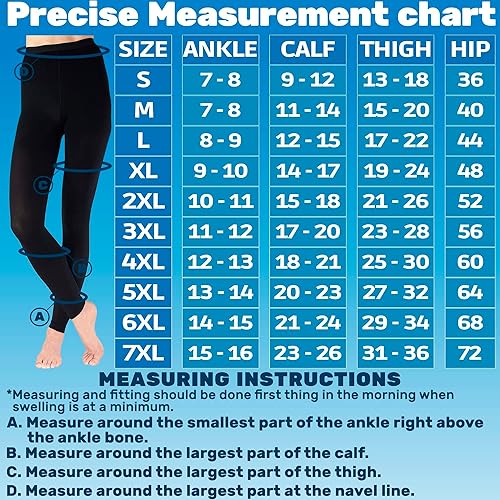 Miniatura 24 de Mallas de compresión sin pies para mujer, circulación de 20-30 mmHg, leggings de compresión opacos para linfedema, artritis, embolia, hinchazón